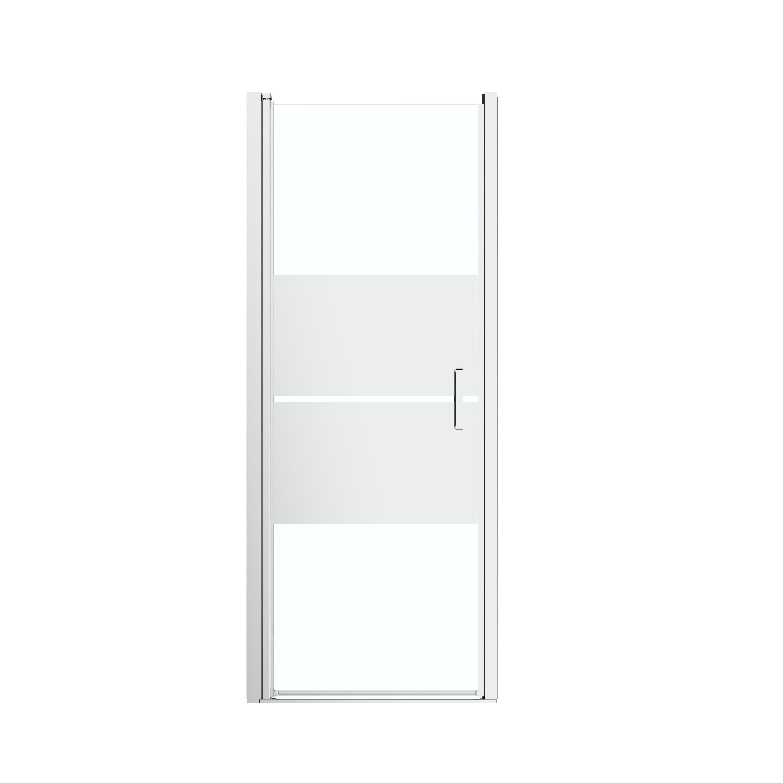 GoodHome Ledava Minimal frame Chrome effect Mirror Strip Pivot Shower Door (H)195cm (W)76cm