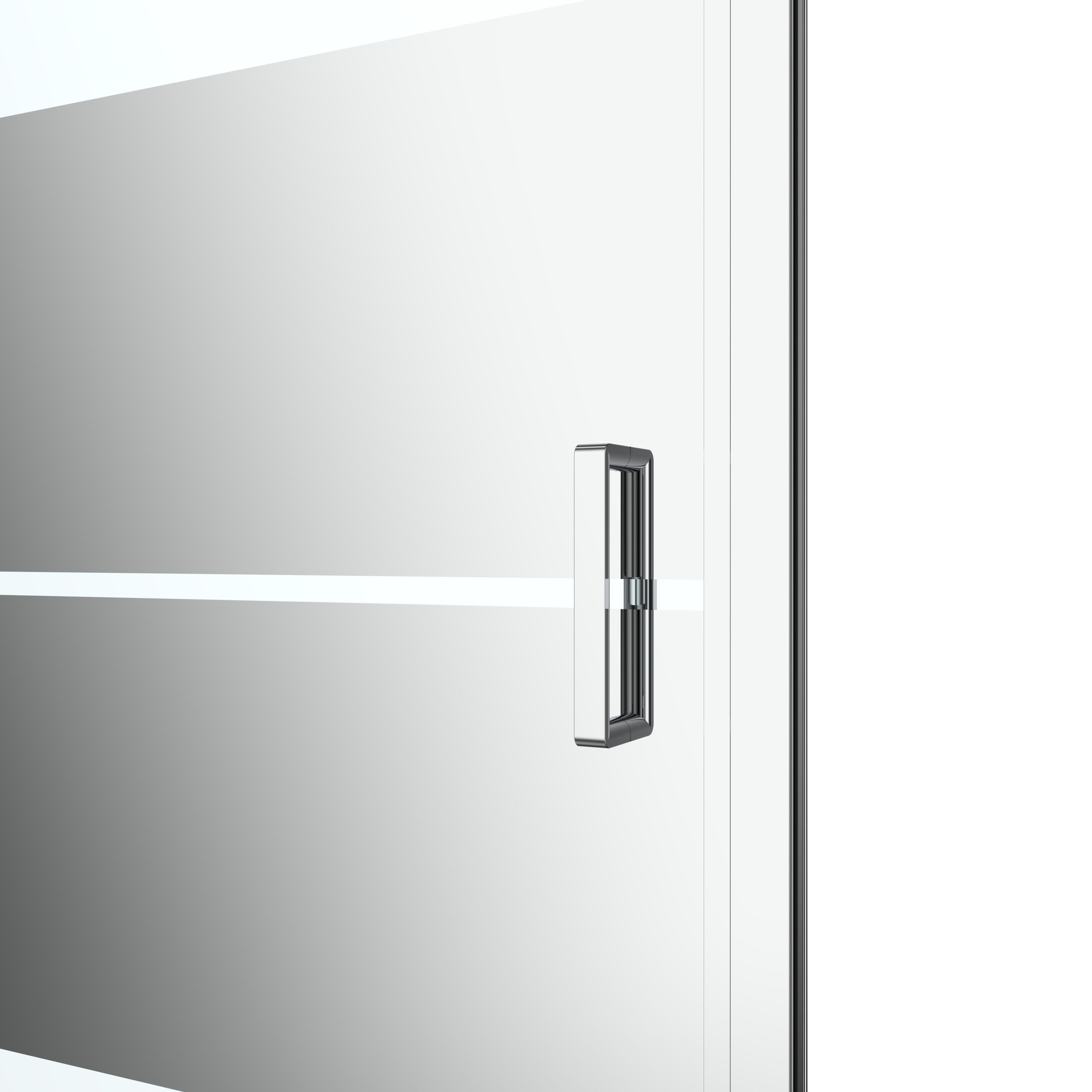 GoodHome Ledava Minimal frame Chrome effect Mirror Strip Pivot Shower Door (H)195cm (W)76cm