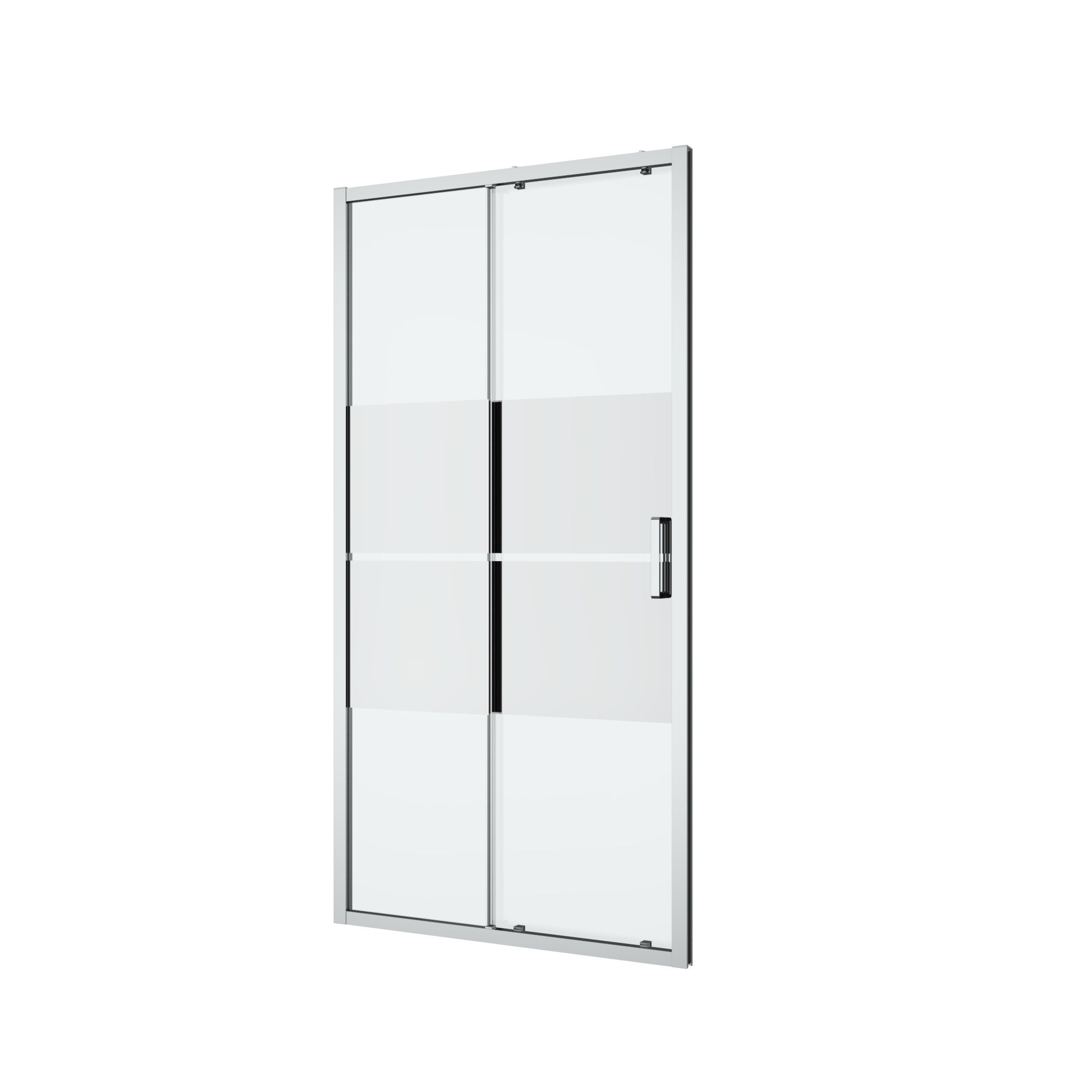 GoodHome Ledava Minimal frame Chrome effect Mirror Strip Sliding Shower Door (H)195cm (W)100cm