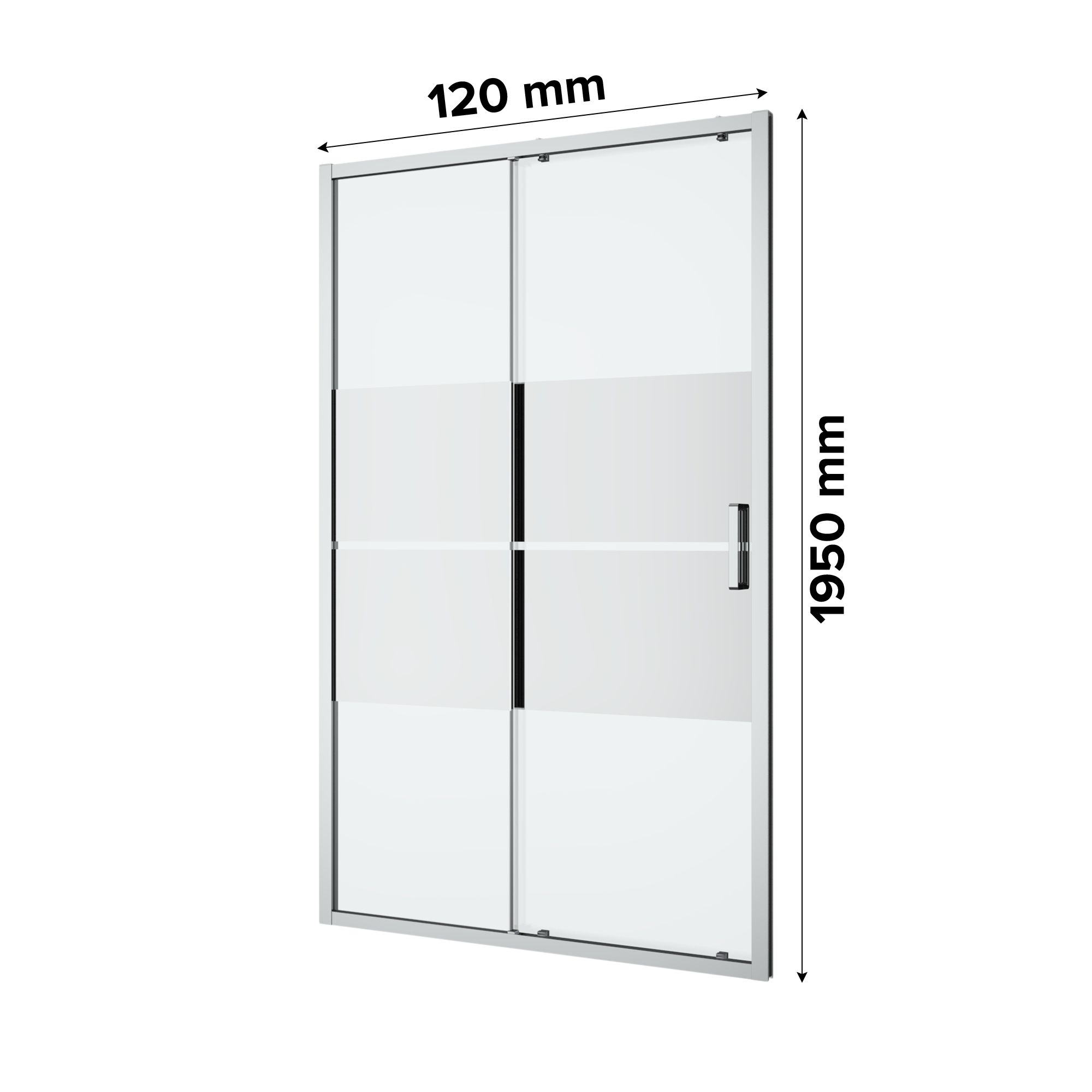 GoodHome Ledava Minimal frame Chrome effect Mirror Strip Sliding Shower Door (H)195cm (W)120cm