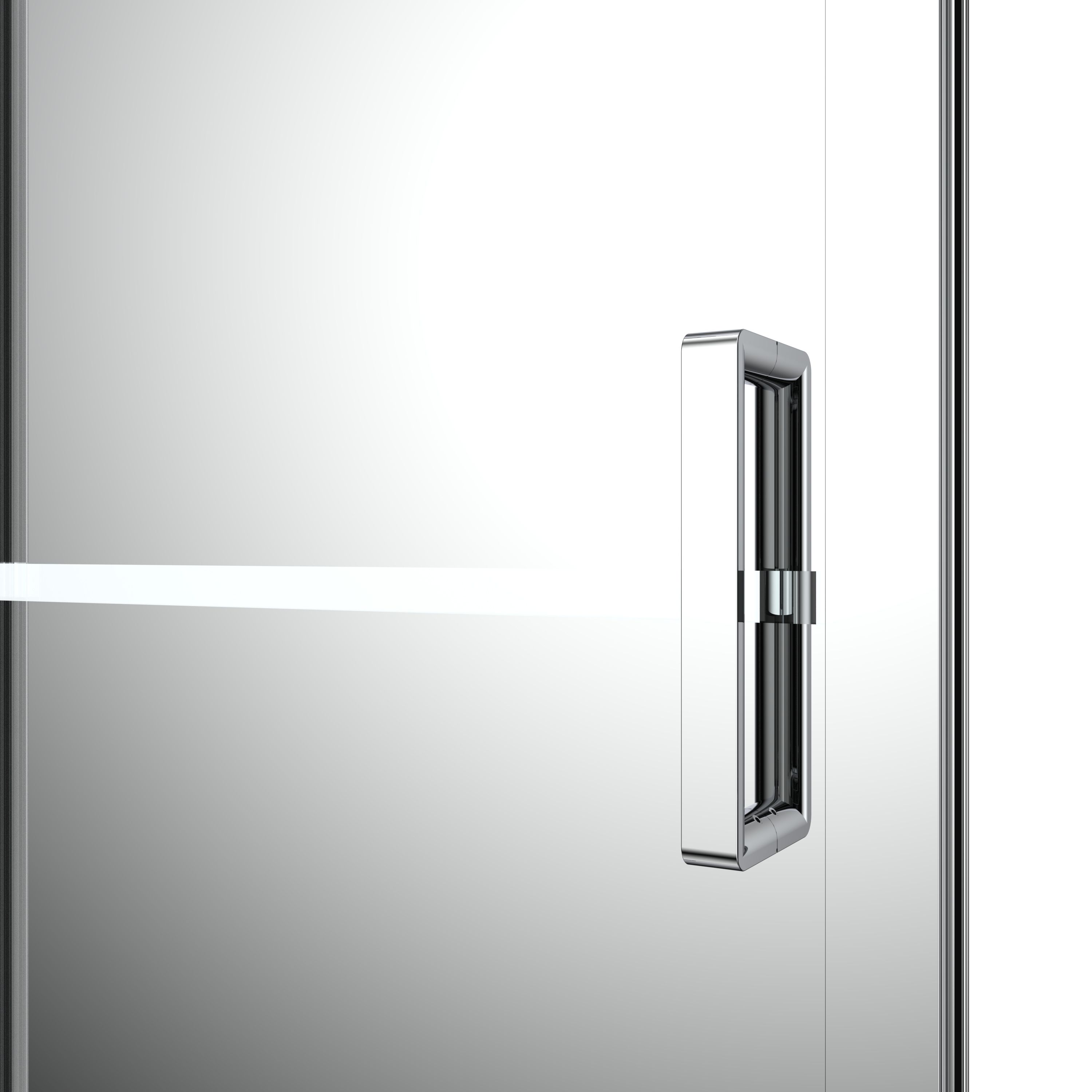 GoodHome Ledava Minimal frame Chrome effect Mirror Strip Sliding Shower Door (H)195cm (W)120cm