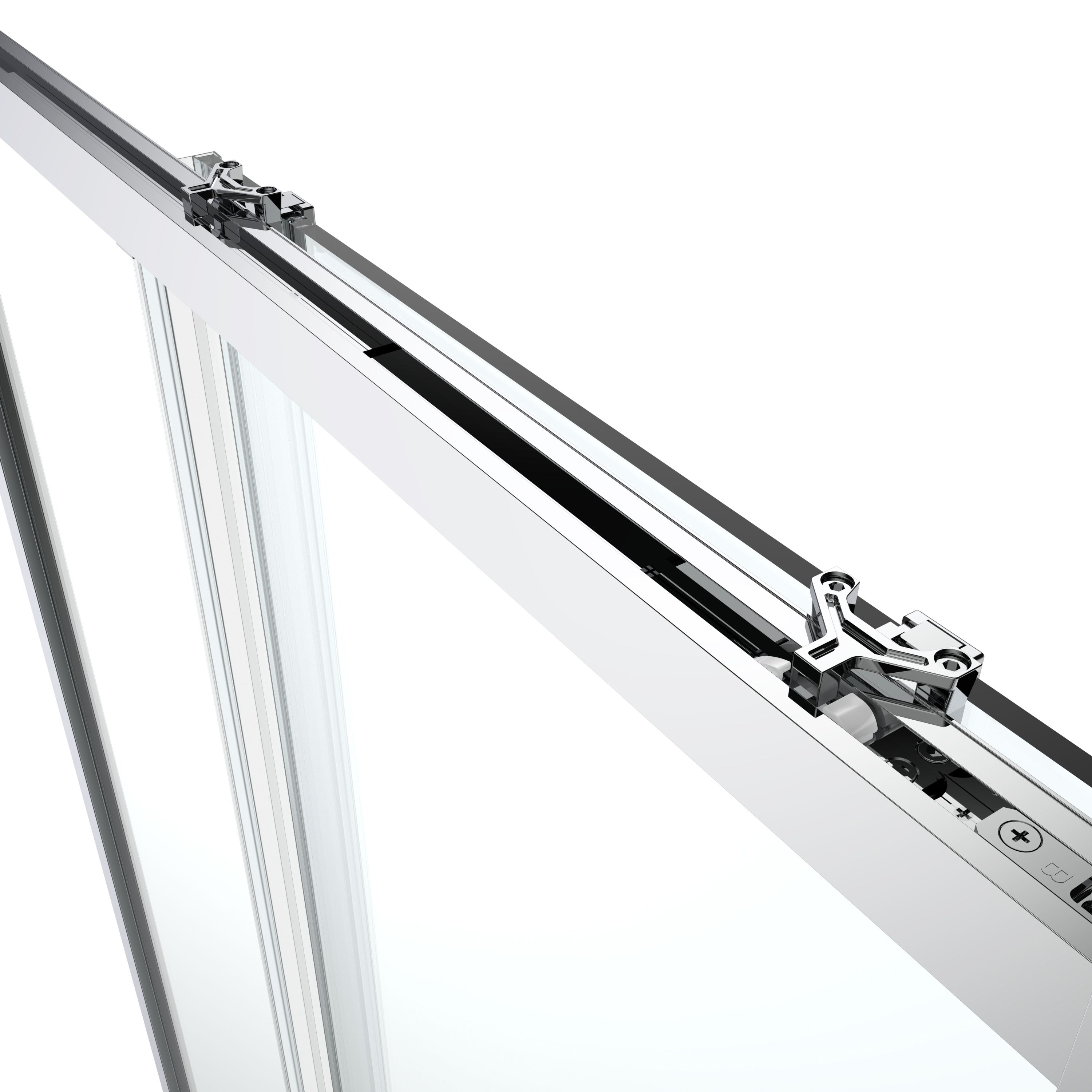 GoodHome Ledava Minimal frame Chrome effect Mirror Strip Sliding Shower Door (H)195cm (W)120cm