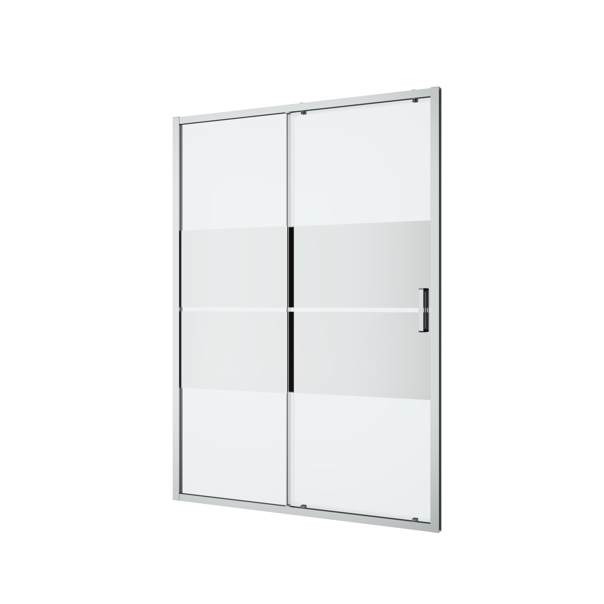 GoodHome Ledava Minimal frame Chrome effect Mirror Strip Sliding Shower Door (H)195cm (W)140cm