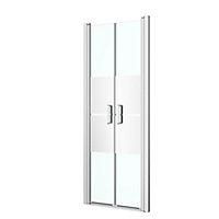 GoodHome Ledava Minimal frame Chrome effect Mirror Strip Western Shower Door (H)195cm (W)76cm