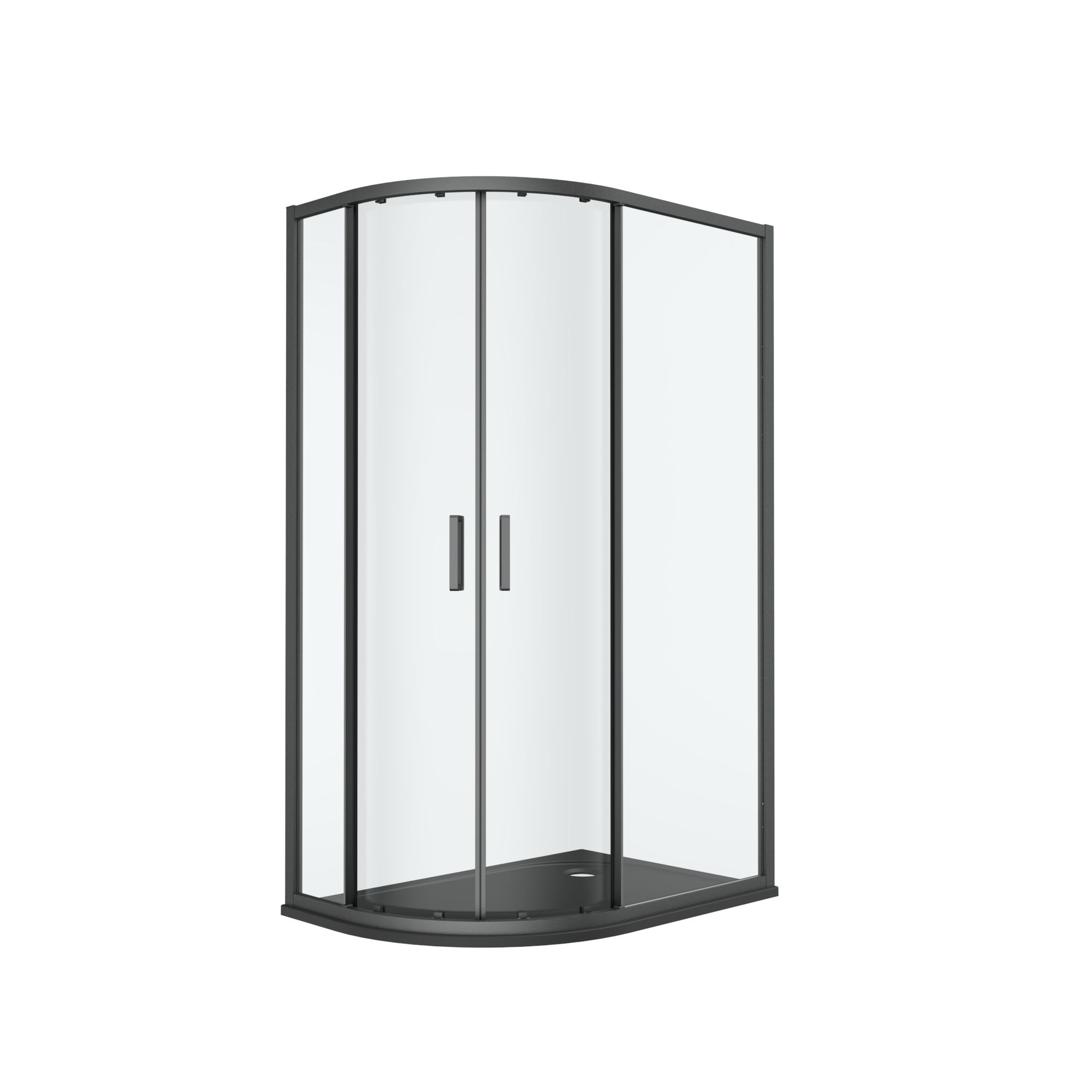 GoodHome Ledava Right-handed Offset quadrant Shower Enclosure & tray - Corner entry double sliding door (H)195cm (W)80cm (D)120cm