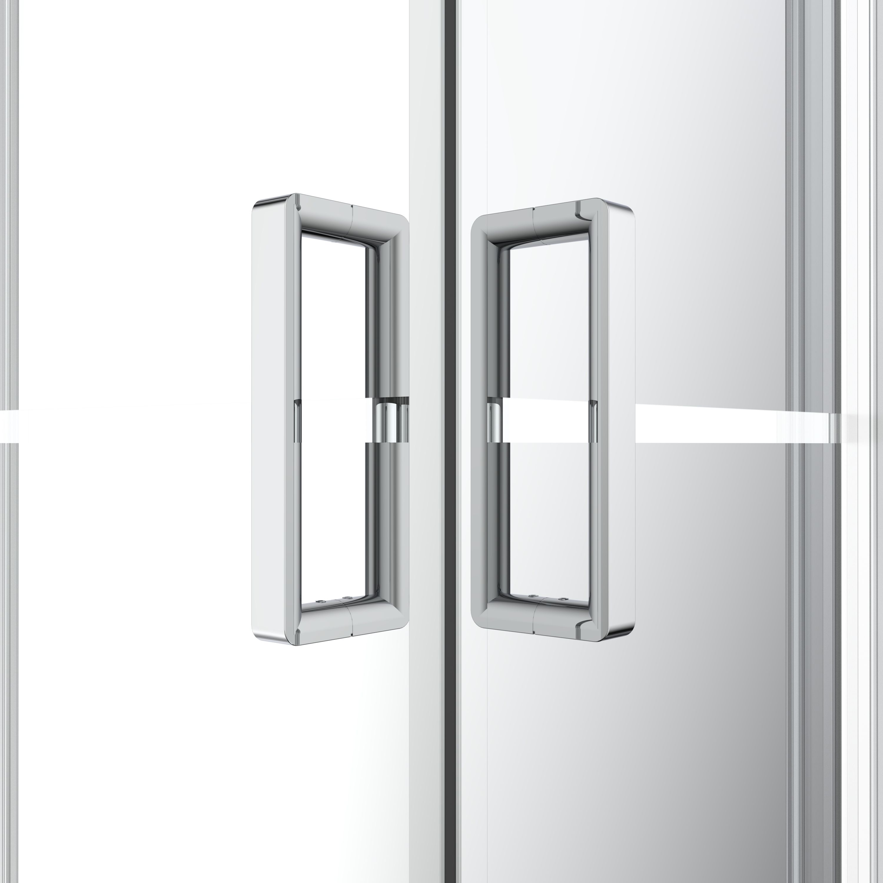 GoodHome Ledava Semi-mirrored Chrome effect Square Shower enclosure - Corner entry double sliding door (W)90cm (D)90cm