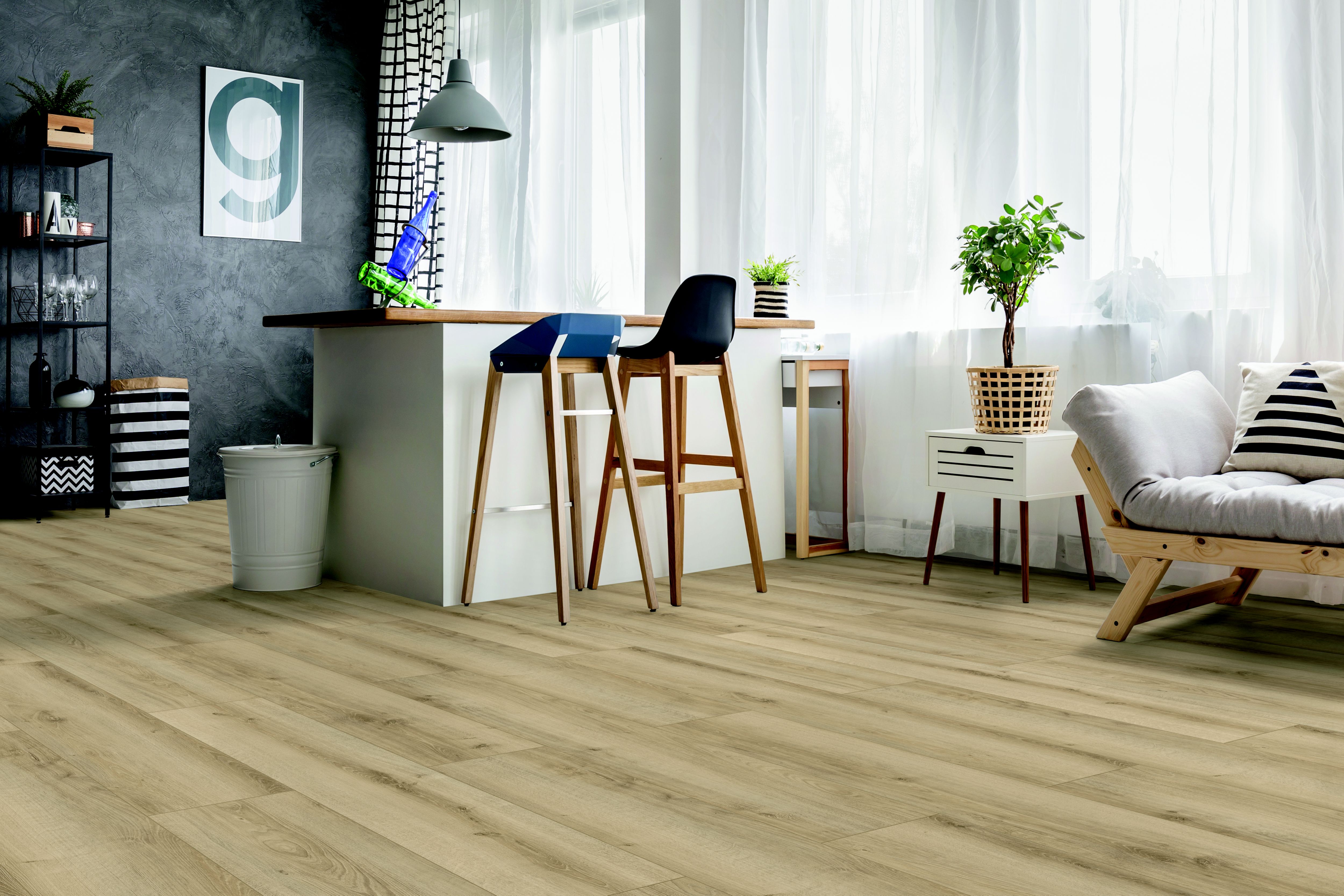 GoodHome Ledbury Oak effect Laminate Flooring, 1.799m²
