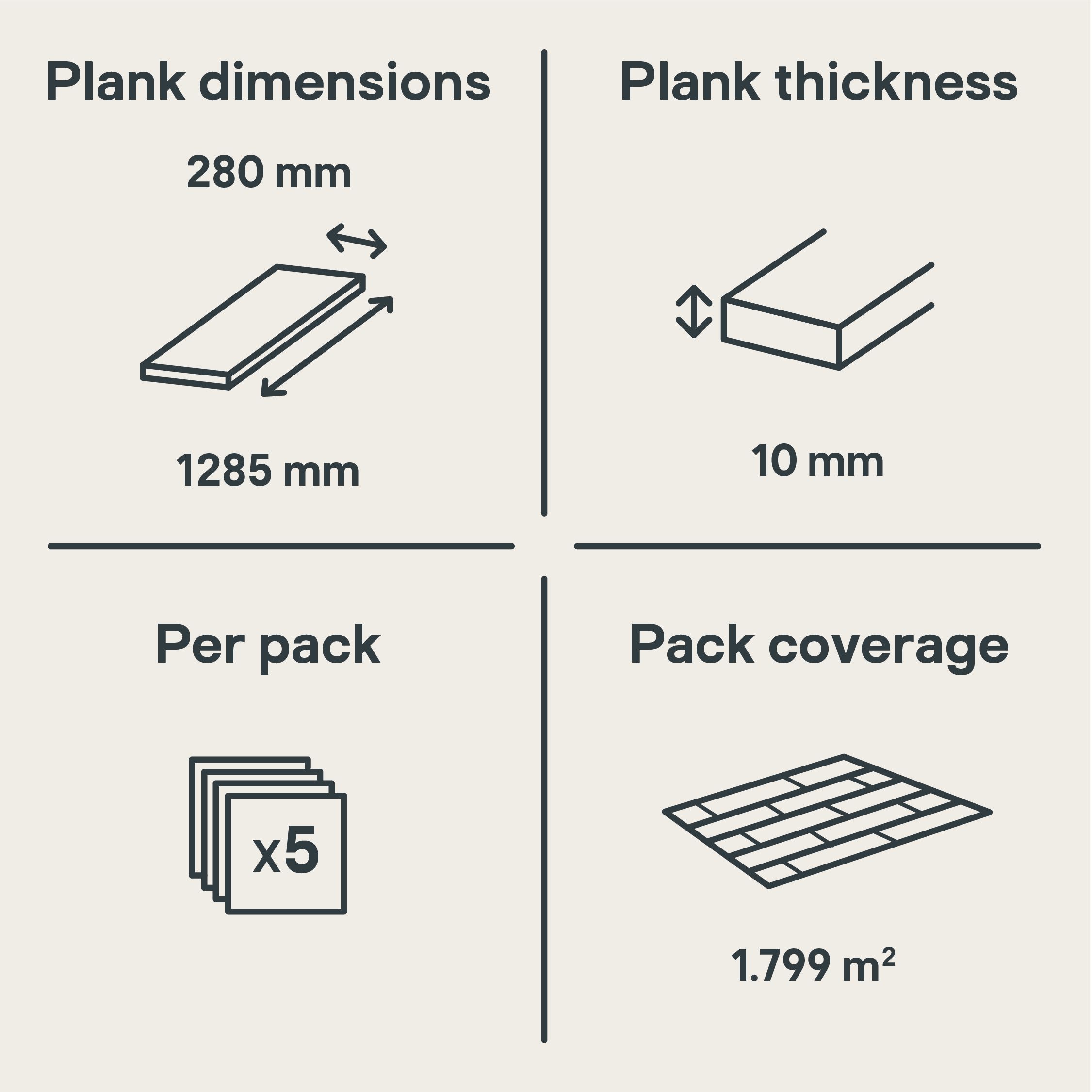 GoodHome Ledbury Oak effect Laminate Flooring, 1.799m²