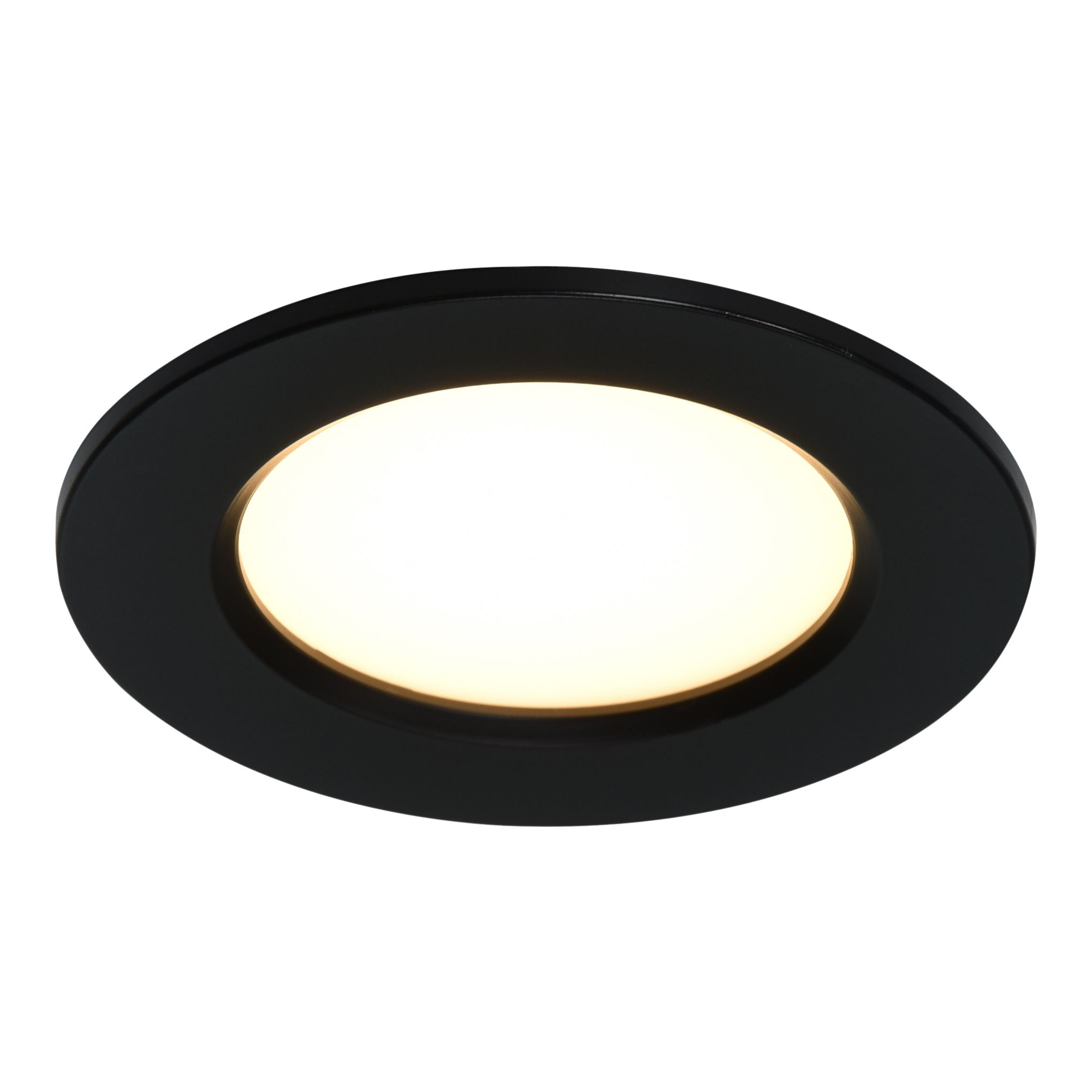 GoodHome Ledyard Black Mains-powered LED Neutral white Cabinet downlight IP20 (L)64mm (W)64mm, Pack of 3