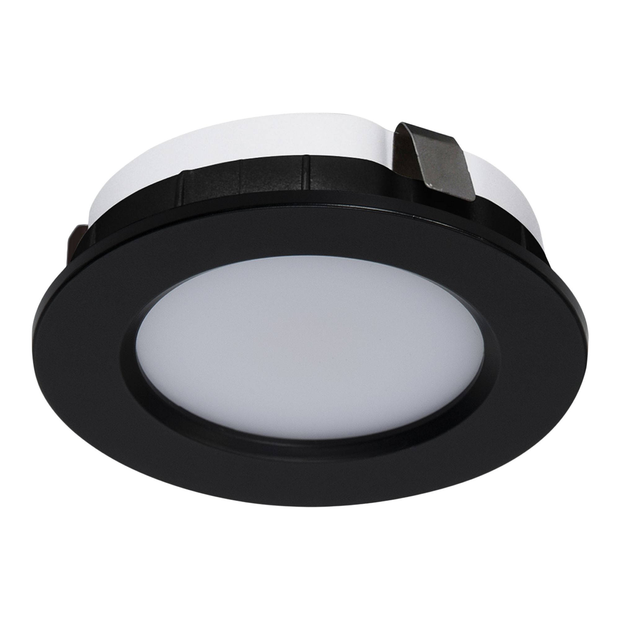 GoodHome Ledyard Black Mains-powered LED Neutral white Cabinet downlight IP20 (L)64mm (W)64mm, Pack of 3