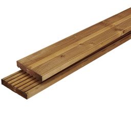 GoodHome Lemhi Natural Pine Deck board (L)4.8m (W)144mm (T)27mm