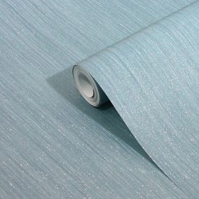 GoodHome Lery Blue grey Glitter effect Pleated Textured Wallpaper Sample