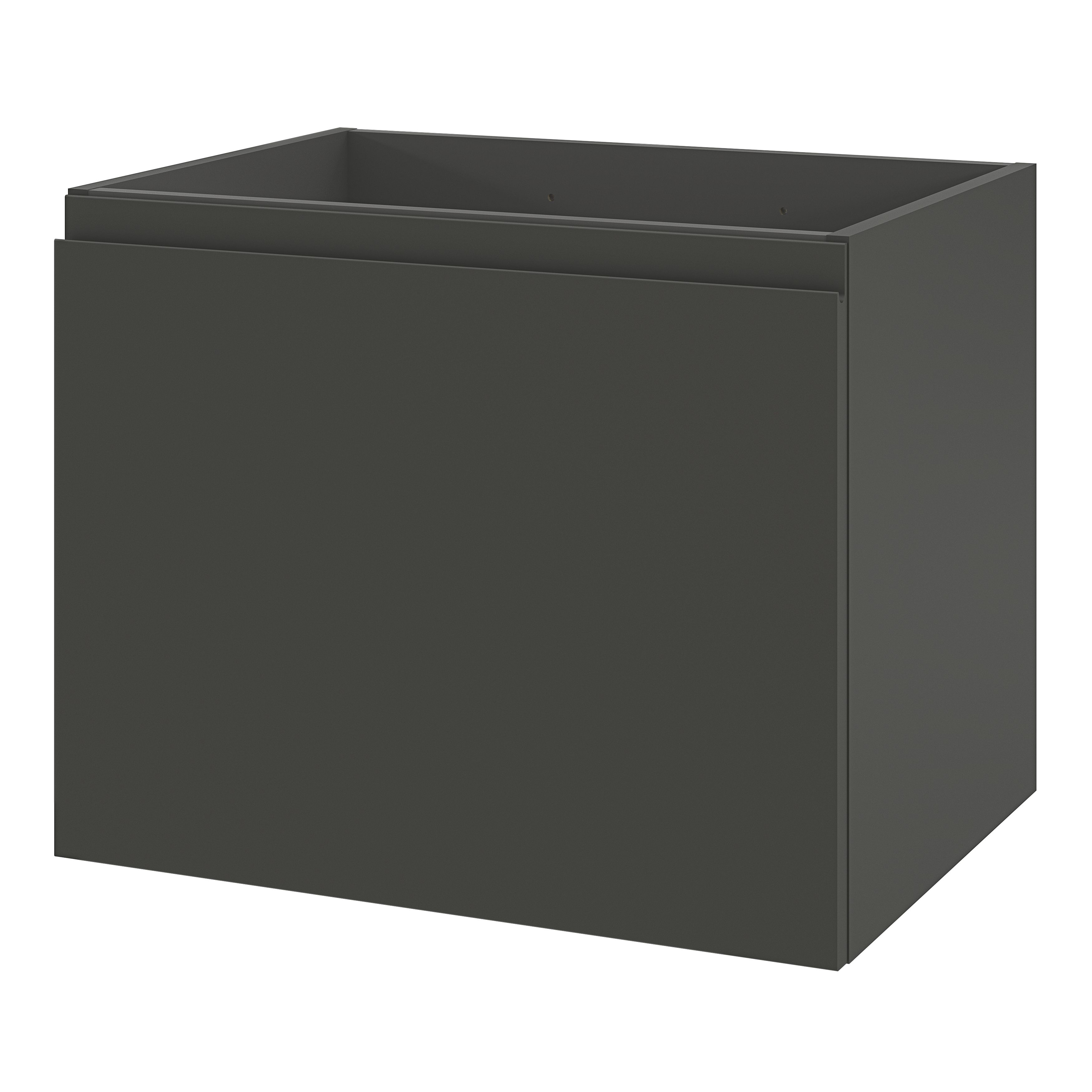 GoodHome Levanna Compact Matt Grey Single Wall-mounted Bathroom Cabinet (H)48cm (W)60cm