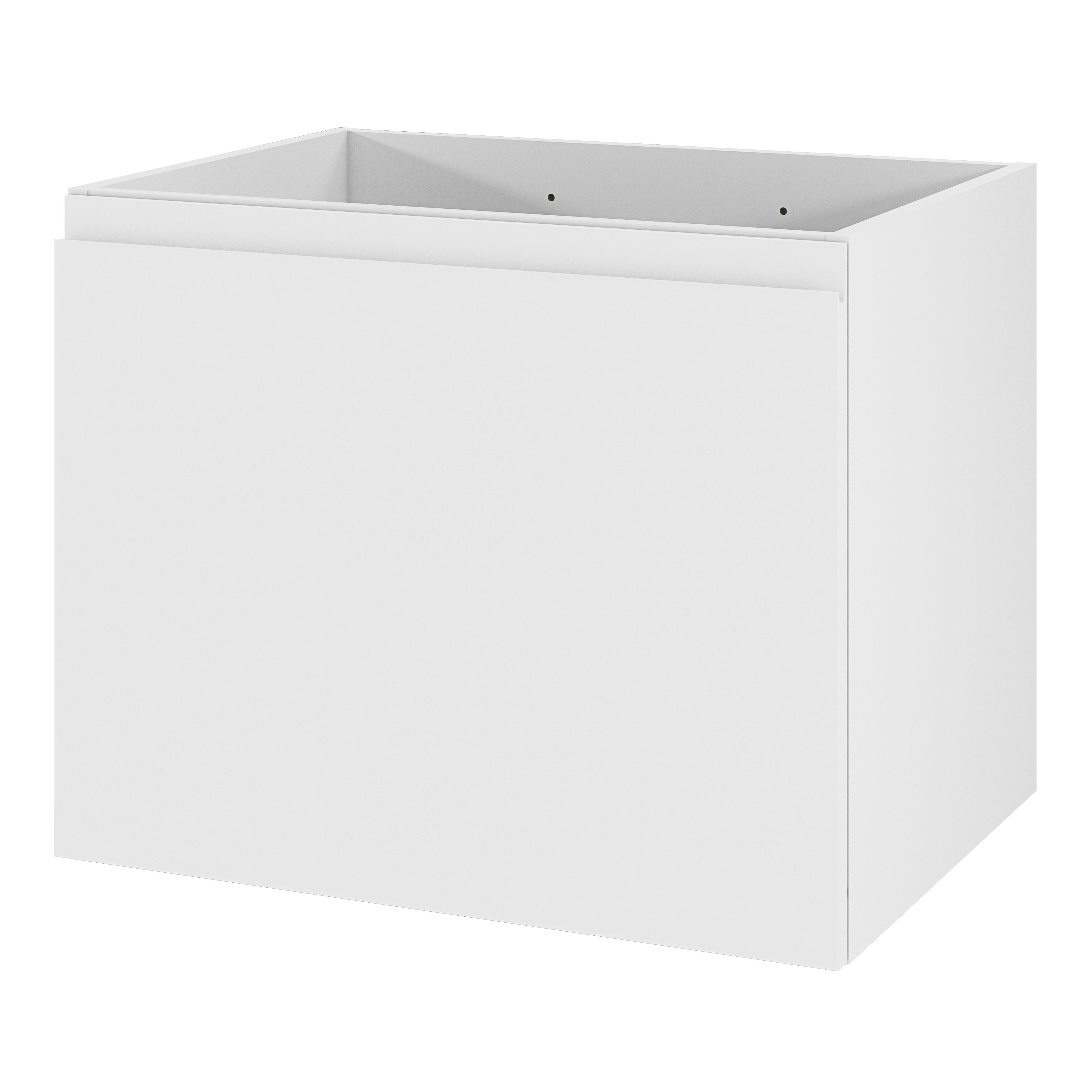 GoodHome Levanna Compact Matt White Single Wall-mounted Bathroom Cabinet (H)48cm (W)60cm