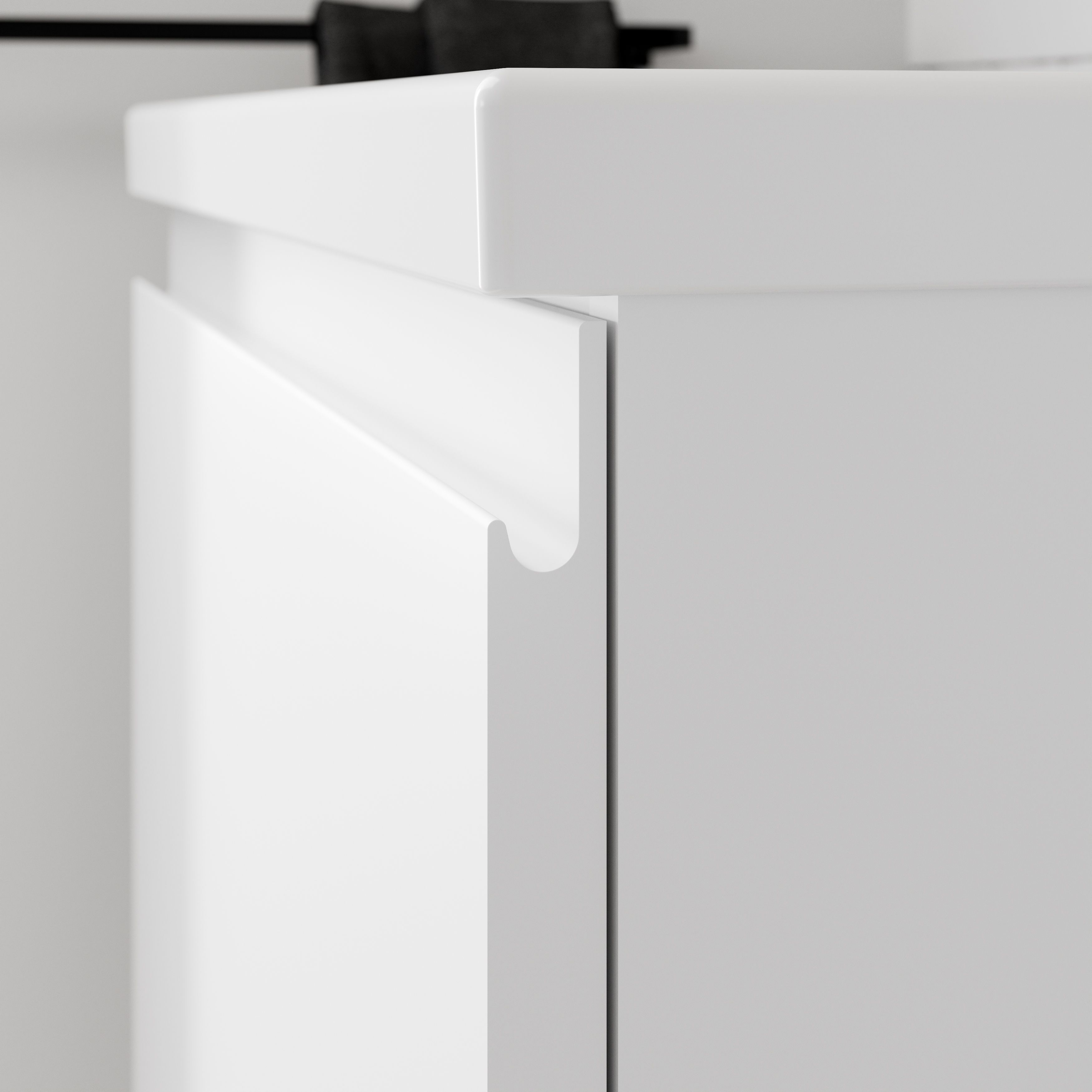 GoodHome Levanna Compact Matt White Single Wall-mounted Bathroom Cabinet (H)48cm (W)60cm