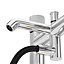 GoodHome Levanna Gloss Chrome effect Ceramic disk Deck-mounted Double Bath shower mixer tap with shower kit
