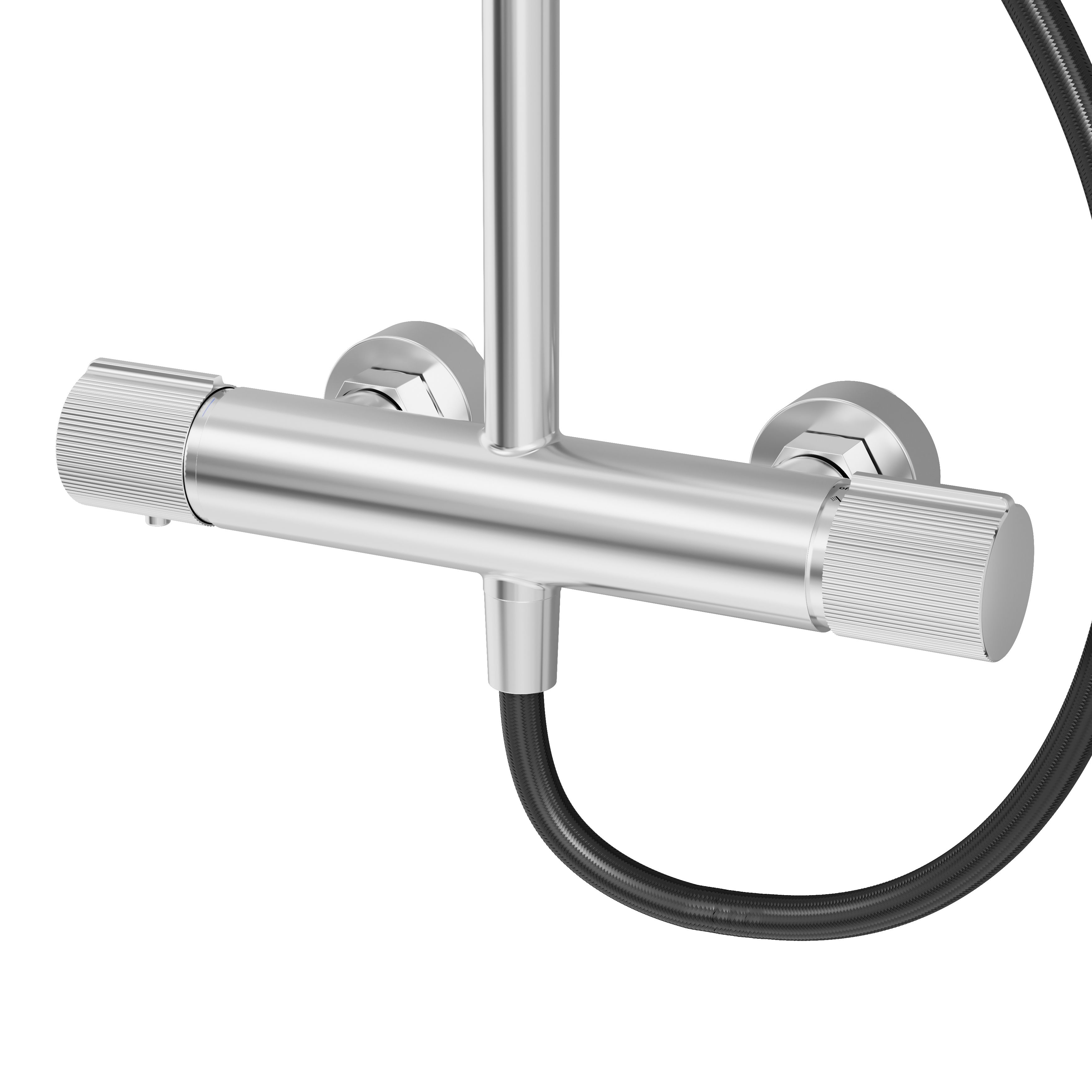 GoodHome Levanna Gloss Chrome effect Wall-mounted Thermostatic Mixer Multi head shower