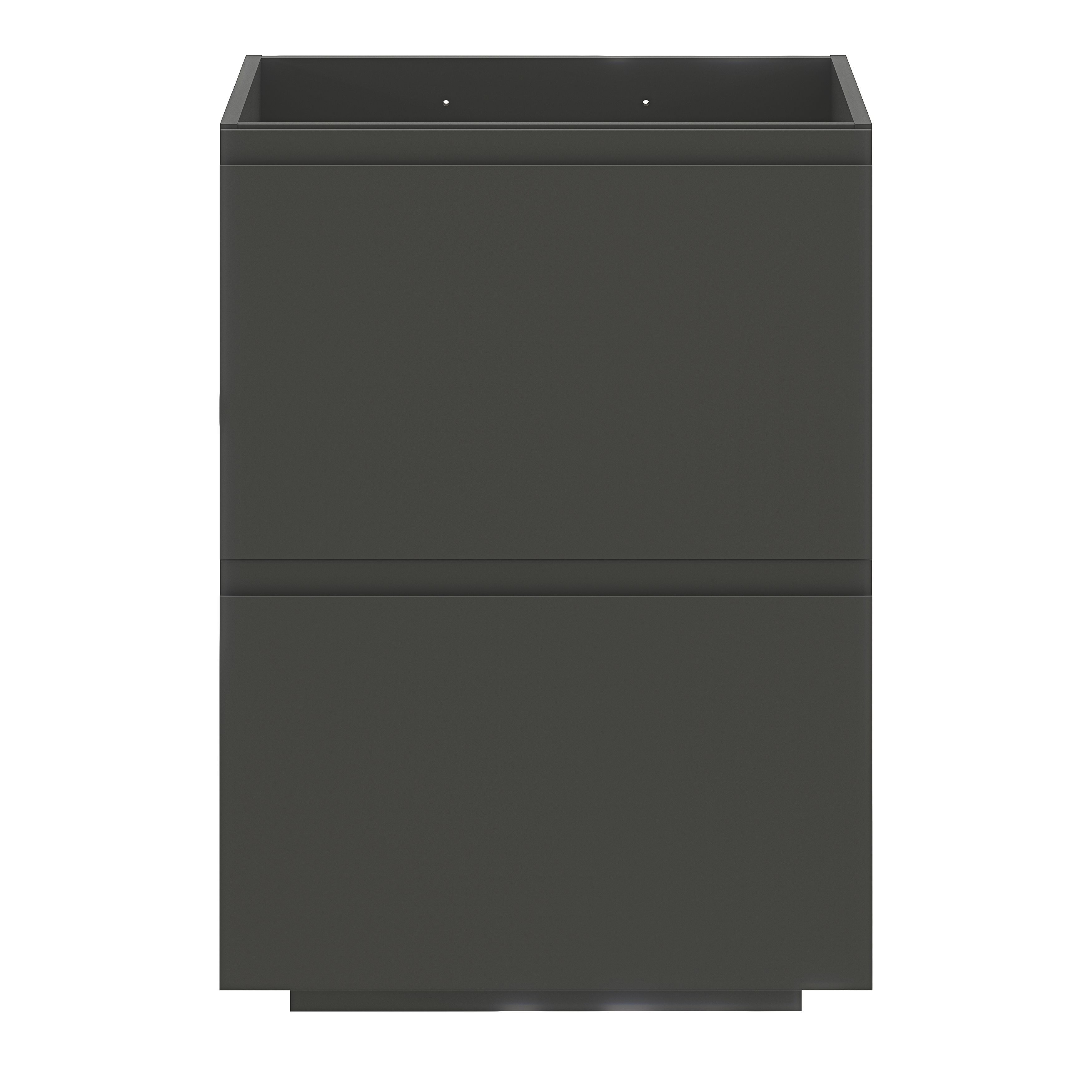 GoodHome Levanna Matt Grey Double Freestanding Bathroom Cabinet (H)85cm (W)60cm