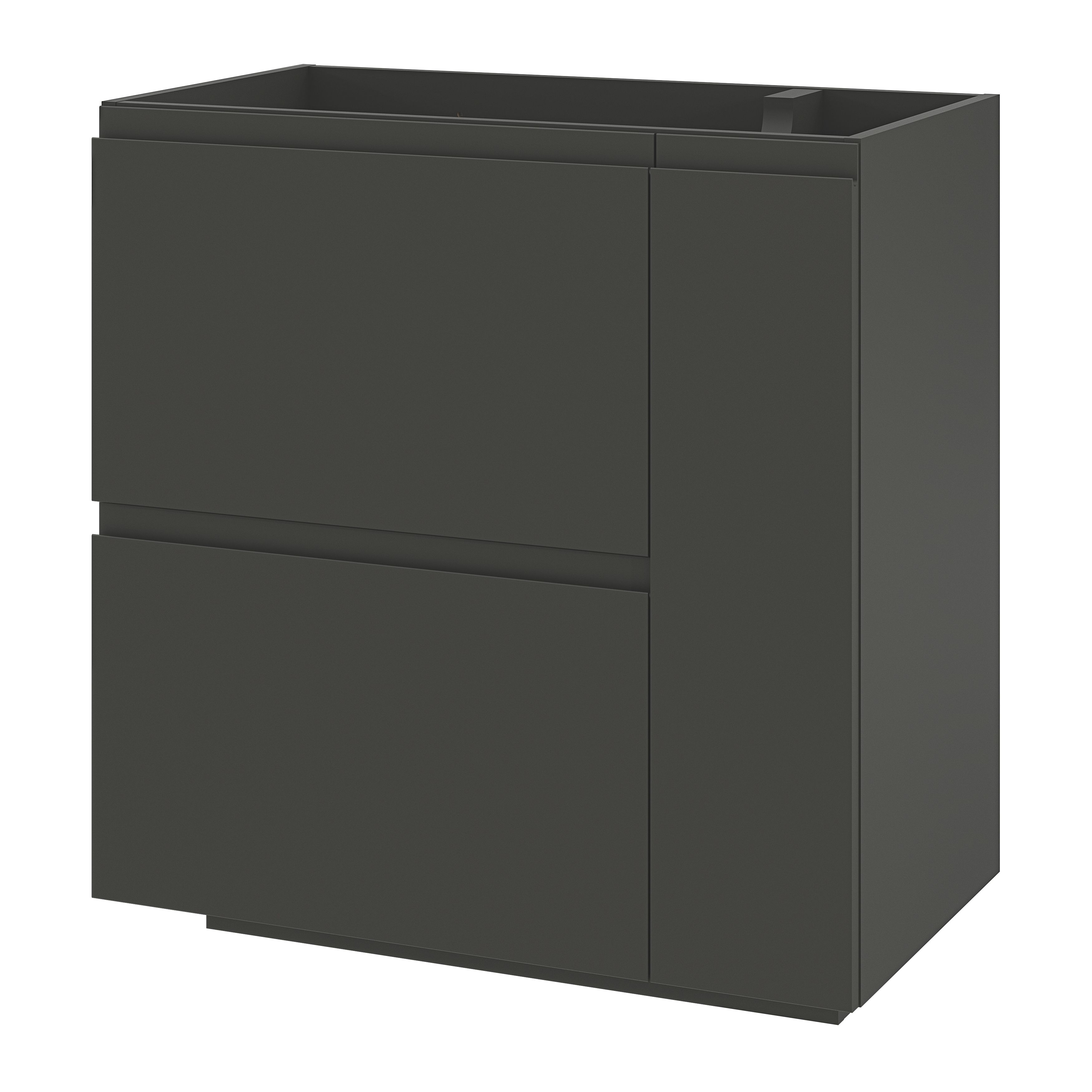 GoodHome Levanna Matt Grey Freestanding Bathroom Cabinet (H)85cm (W)80cm