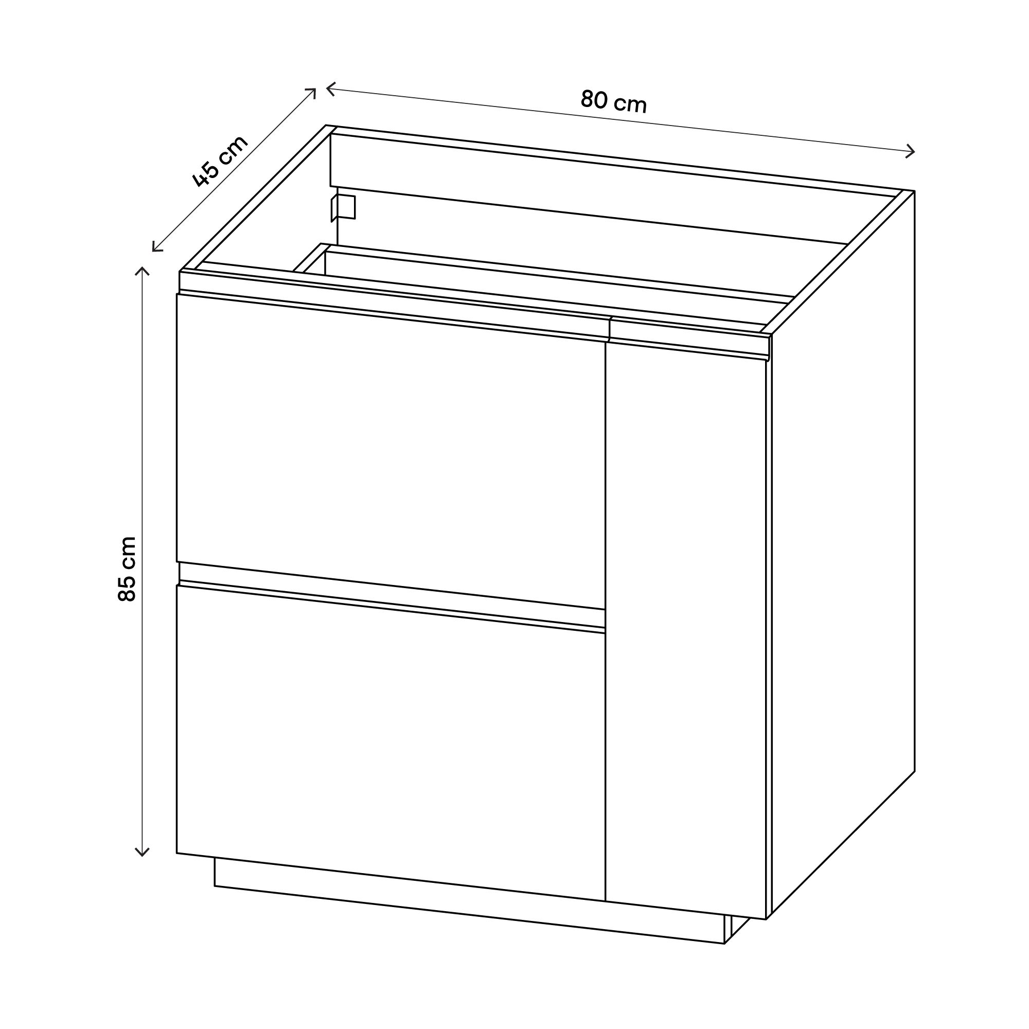 GoodHome Levanna Matt Grey Freestanding Bathroom Cabinet (H)85cm (W)80cm