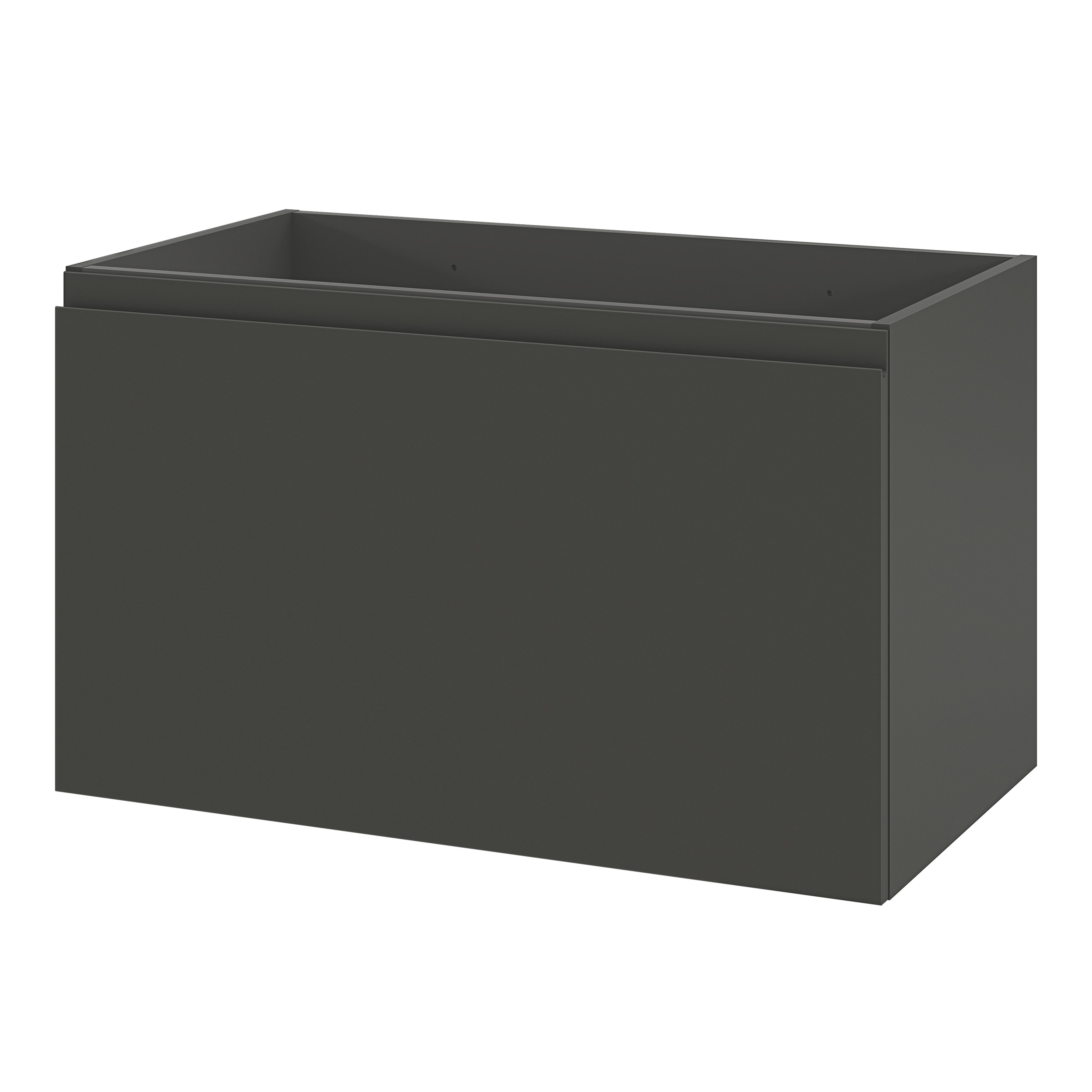 GoodHome Levanna Matt Grey Single Wall-mounted Bathroom Cabinet (H)48cm (W)80cm