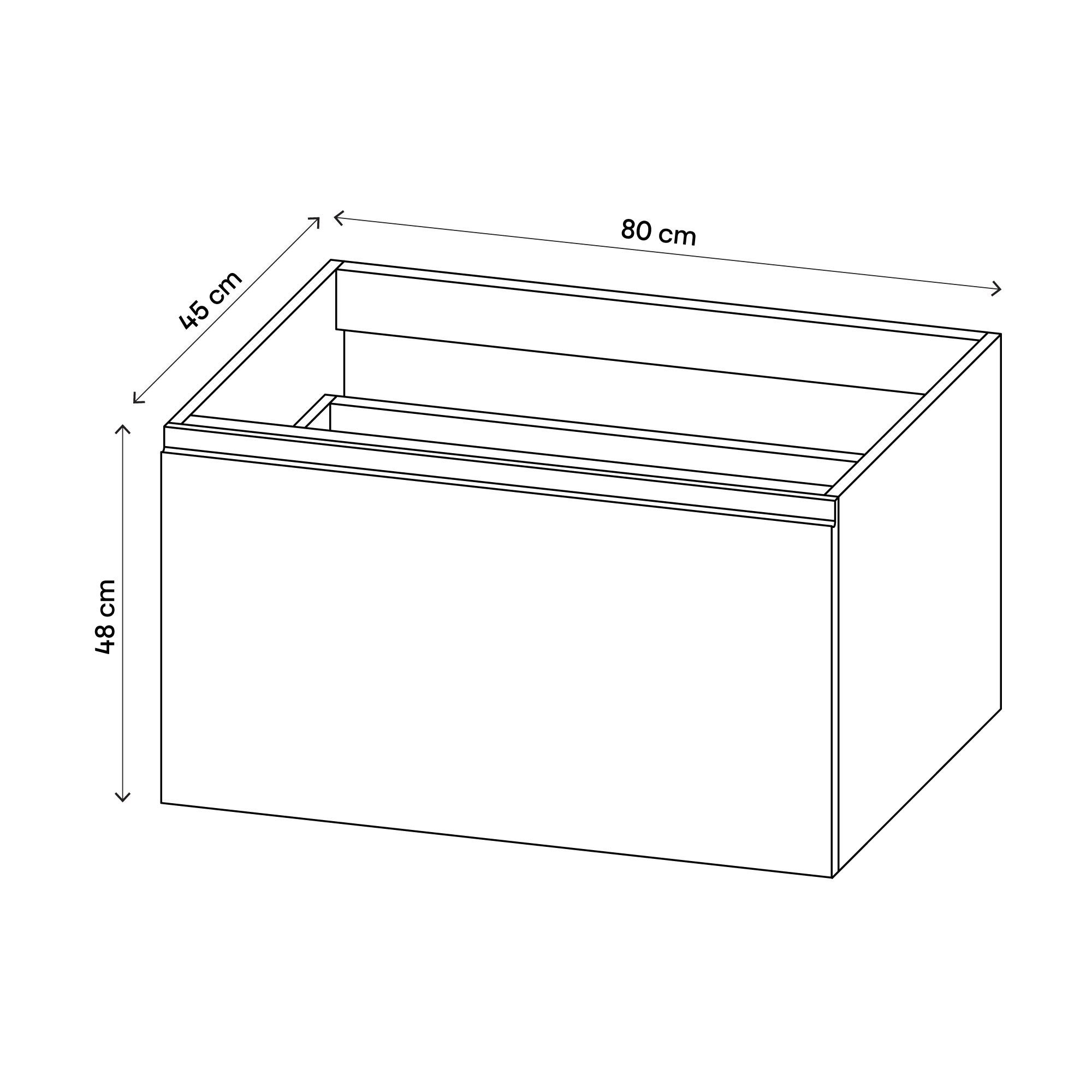 GoodHome Levanna Matt Grey Single Wall-mounted Bathroom Cabinet (H)48cm (W)80cm