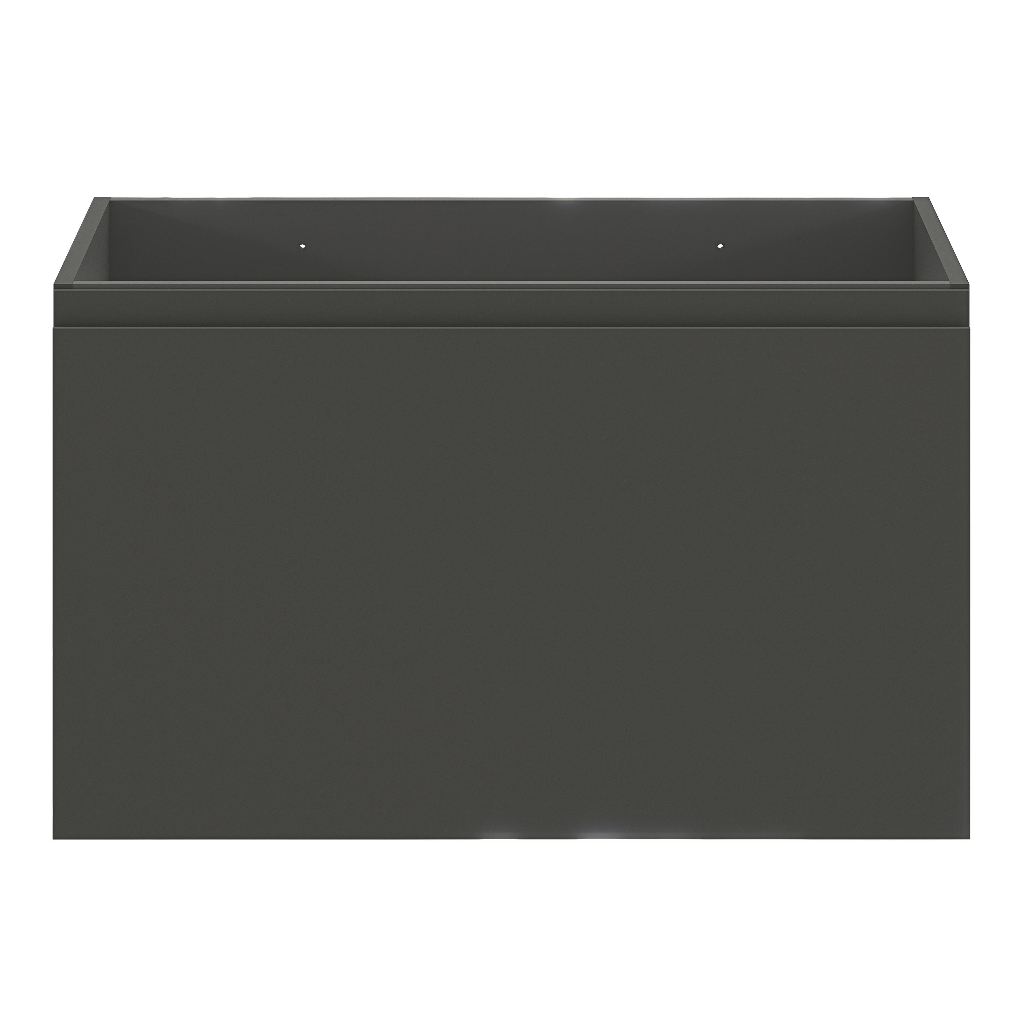 GoodHome Levanna Matt Grey Single Wall-mounted Bathroom Cabinet (H)48cm (W)80cm
