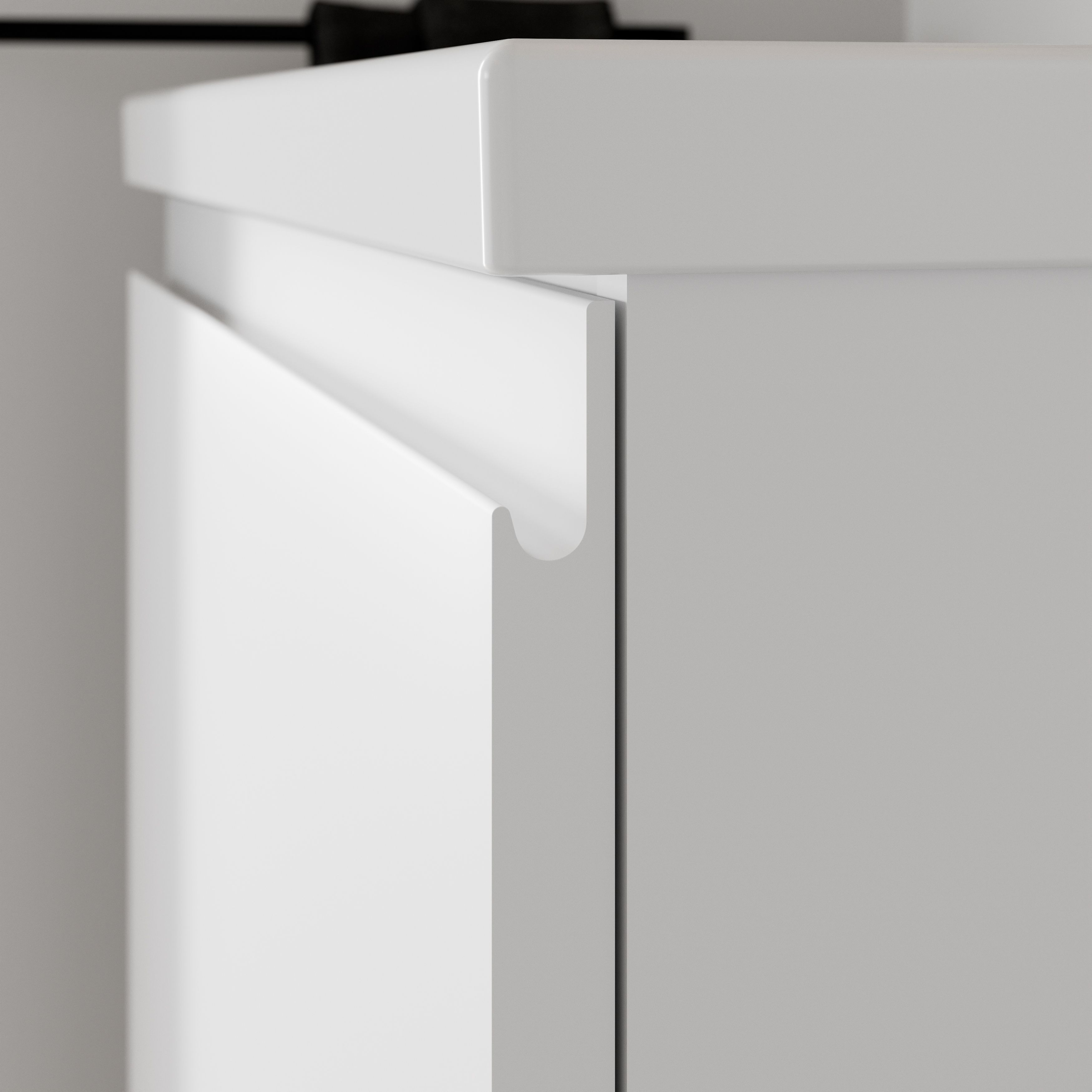 GoodHome Levanna Matt White Double Freestanding Bathroom Cabinet (H)85cm (W)60cm