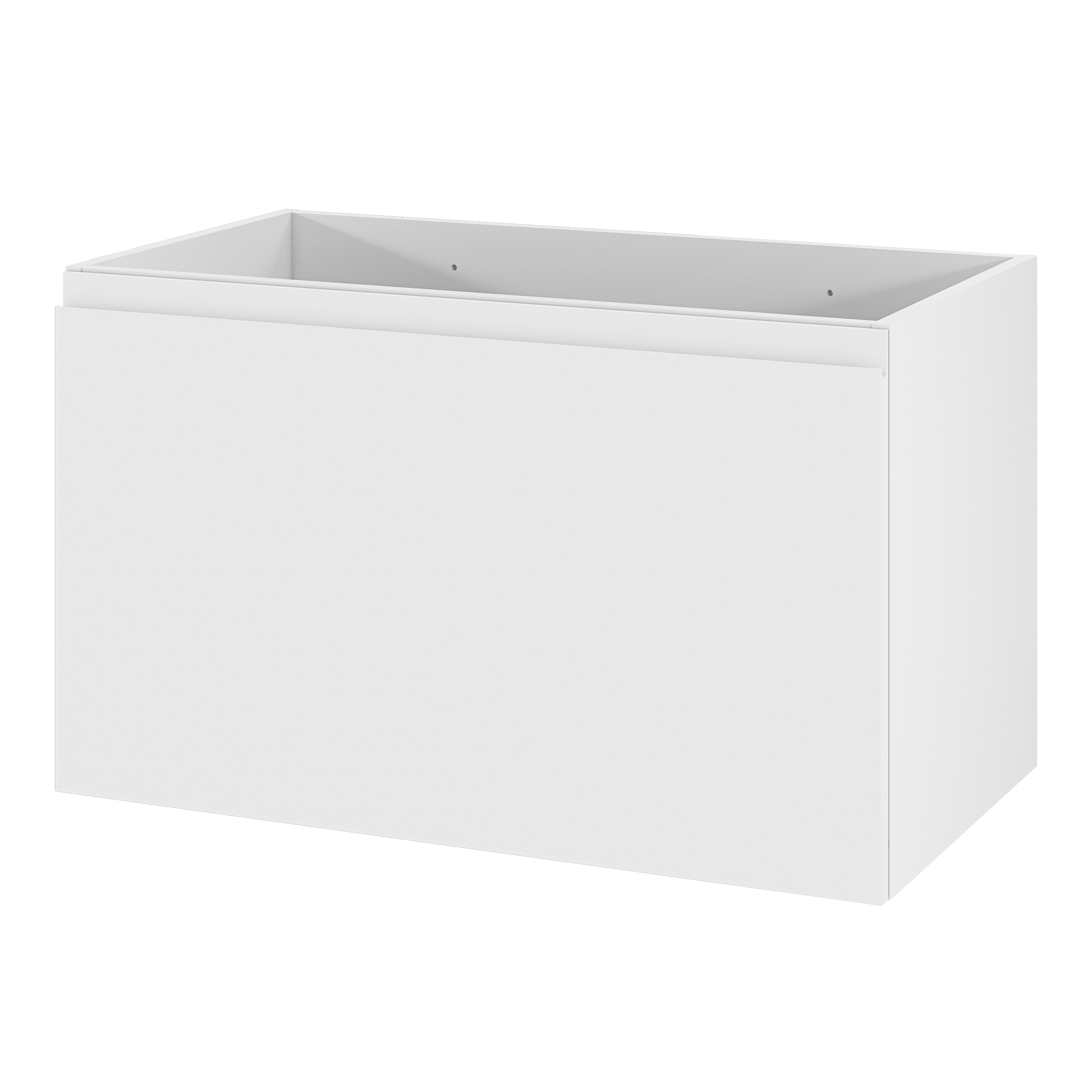 GoodHome Levanna Matt White Single Wall-mounted Bathroom Cabinet (H)48cm (W)80cm