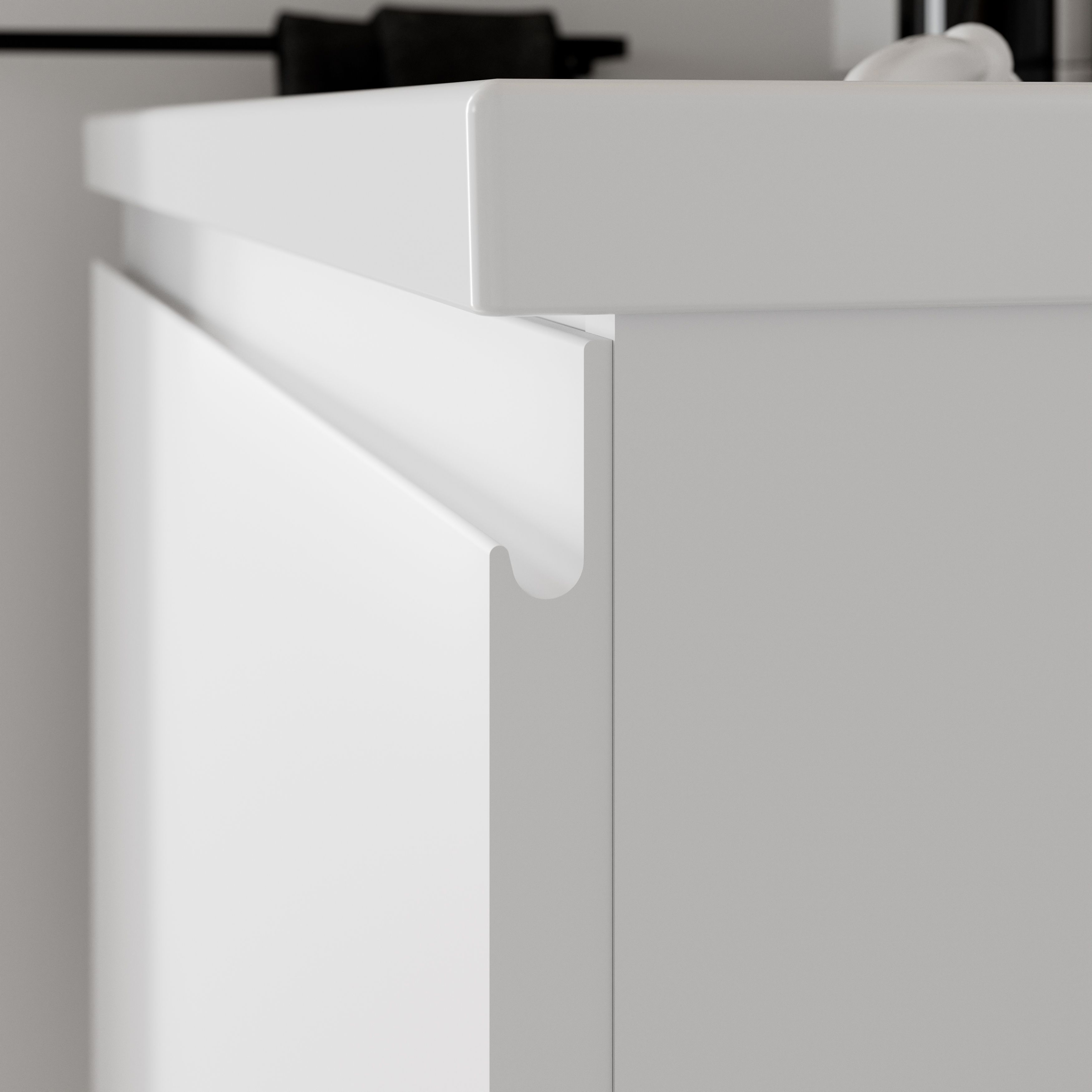GoodHome Levanna Matt White Single Wall-mounted Bathroom Cabinet (H)48cm (W)80cm