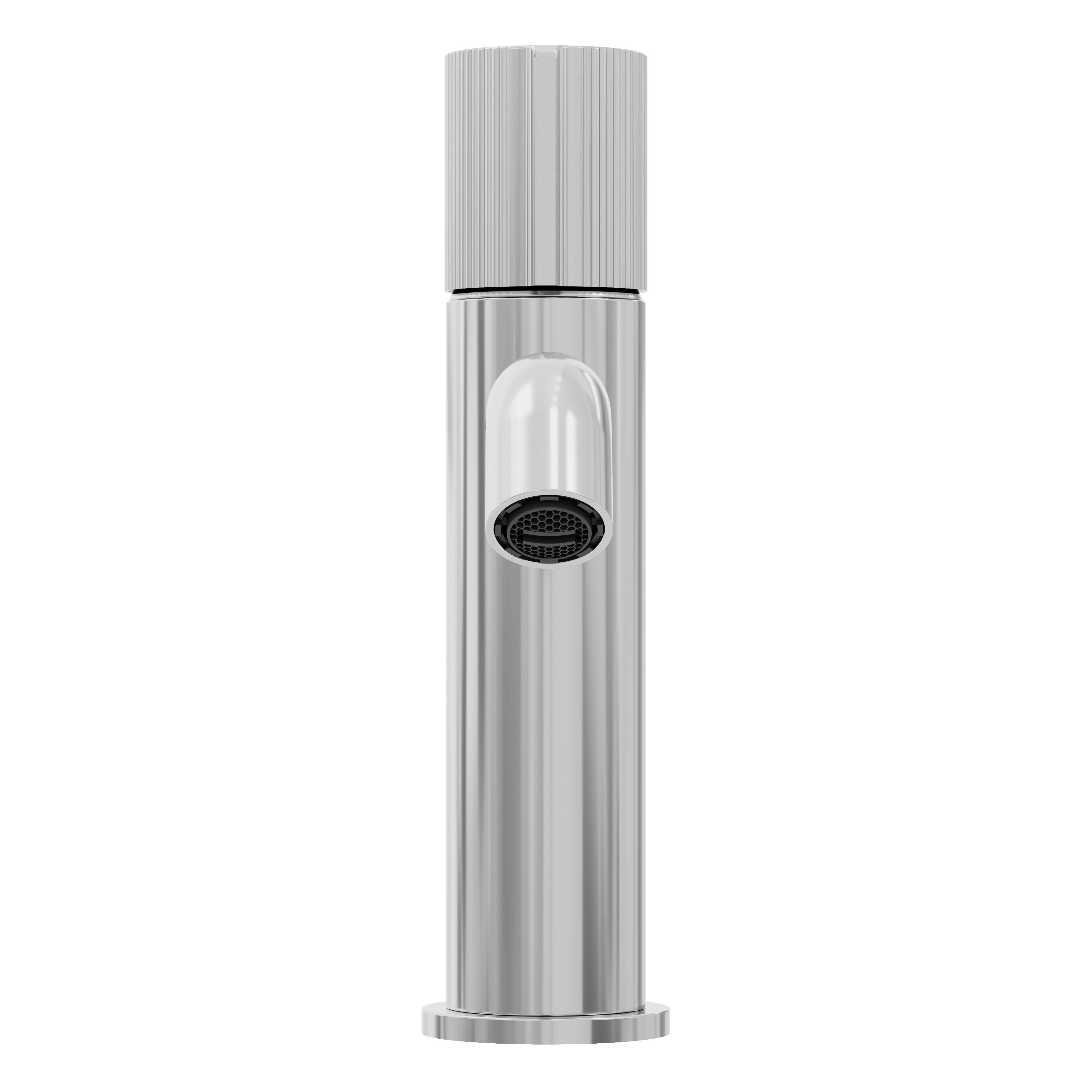 GoodHome Levanna Medium Gloss chrome effect Round Deck-mounted Manual Basin Mixer Tap