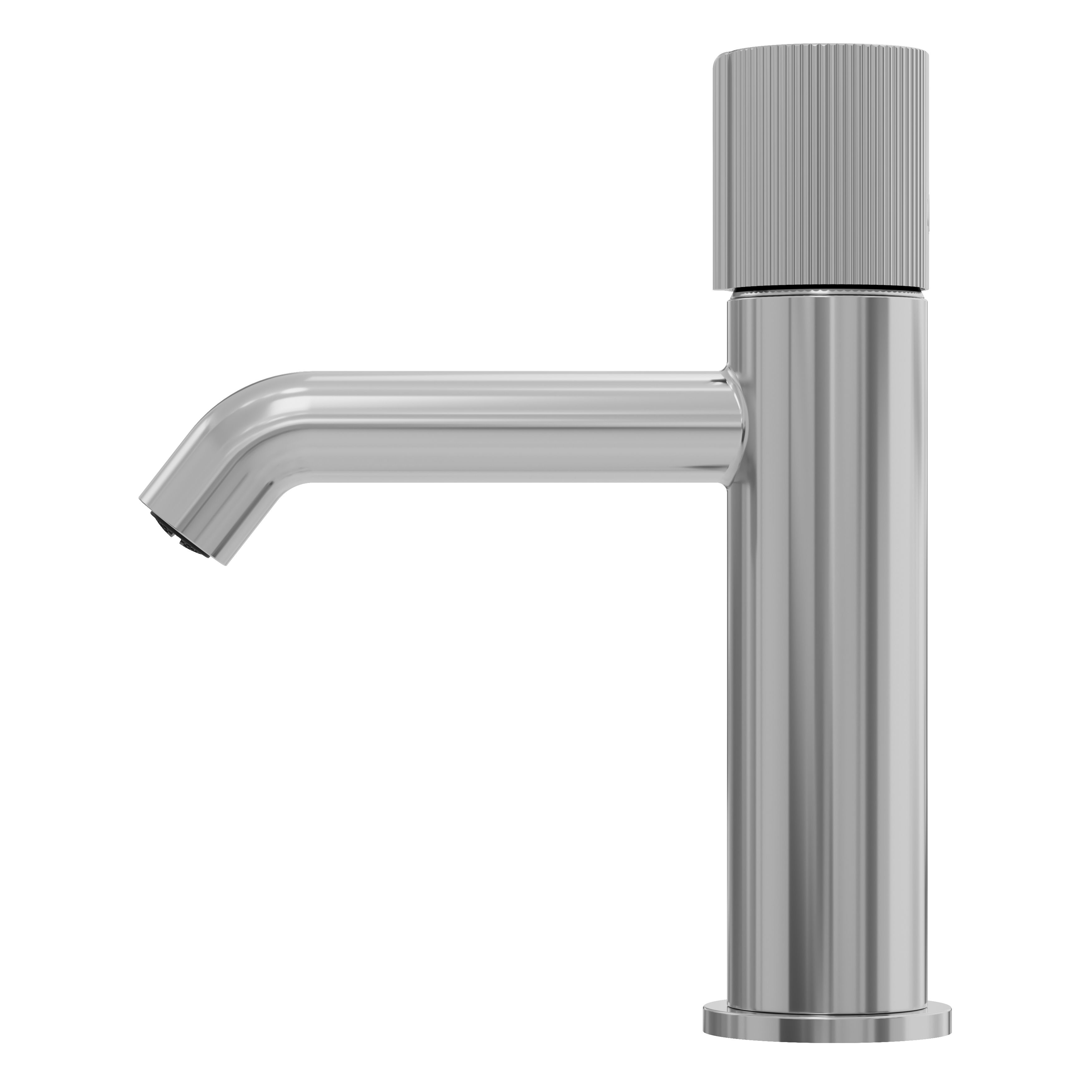 GoodHome Levanna Medium Gloss chrome effect Round Deck-mounted Manual Basin Mixer Tap