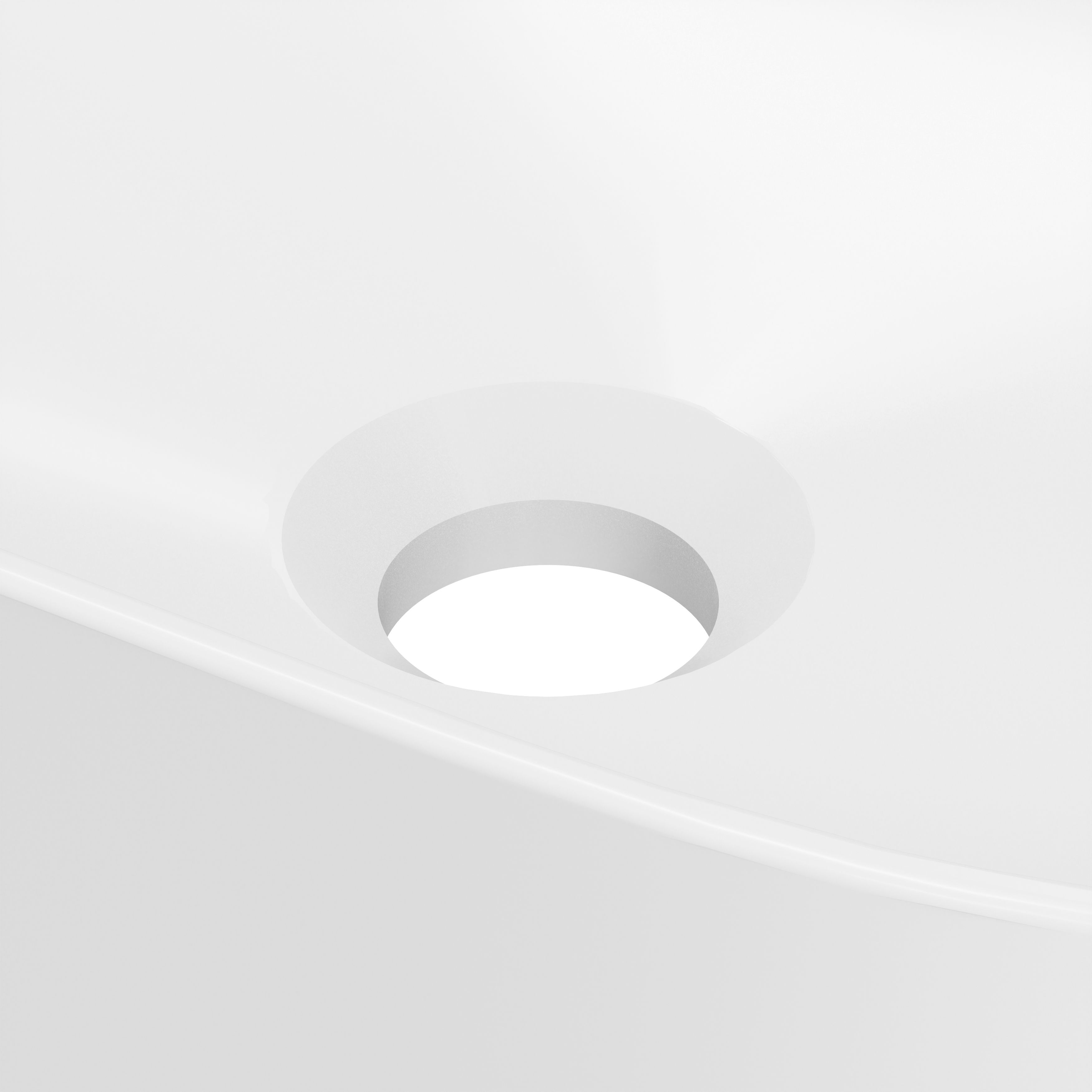 GoodHome Levanna Slim Gloss White Oblong Counter top Basin (W)48cm
