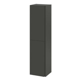 GoodHome Levanna Tall deep Matt Grey Double Bathroom Column cabinet (H)160cm (W)40cm
