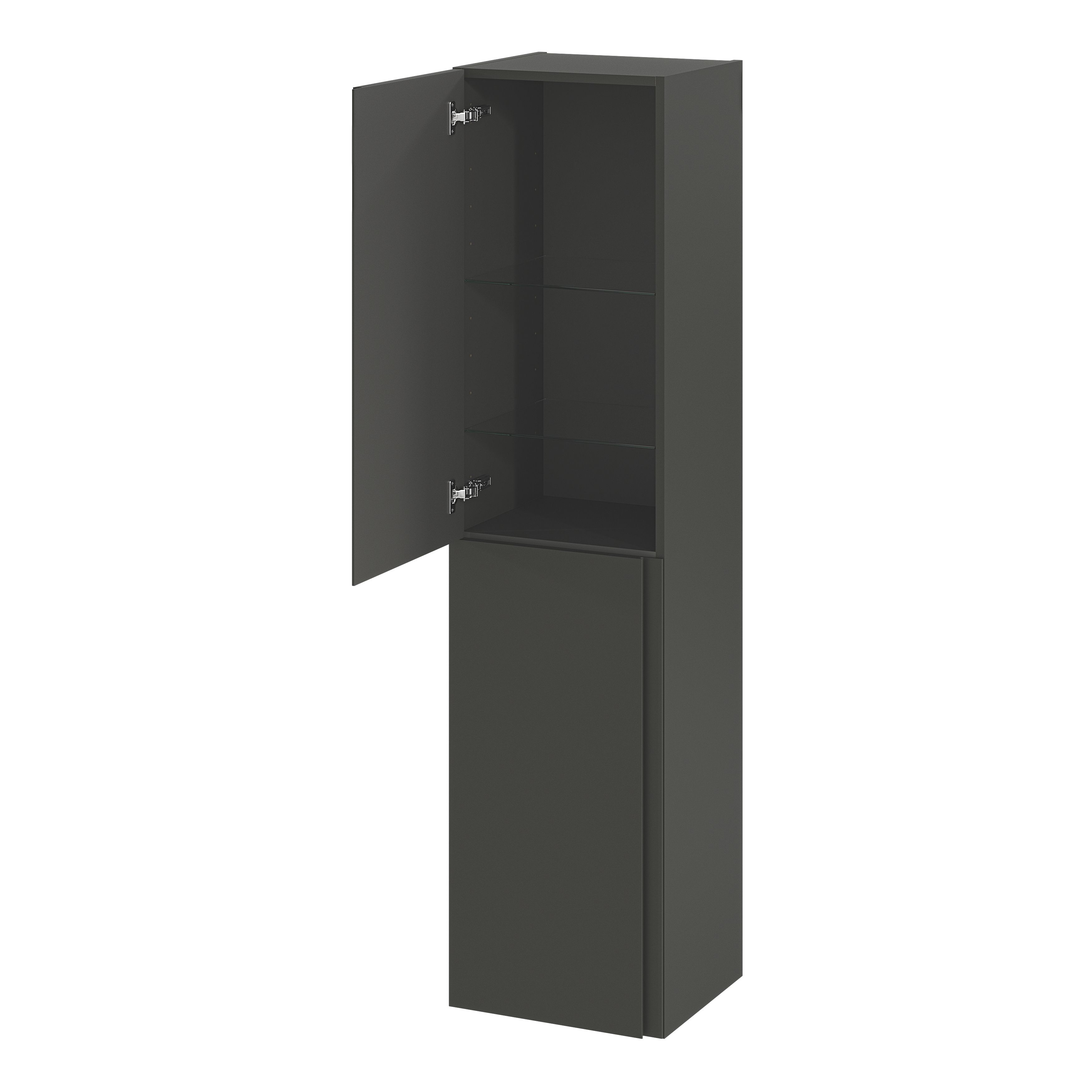 GoodHome Levanna Tall deep Matt Grey Double Bathroom Column cabinet (H)160cm (W)40cm