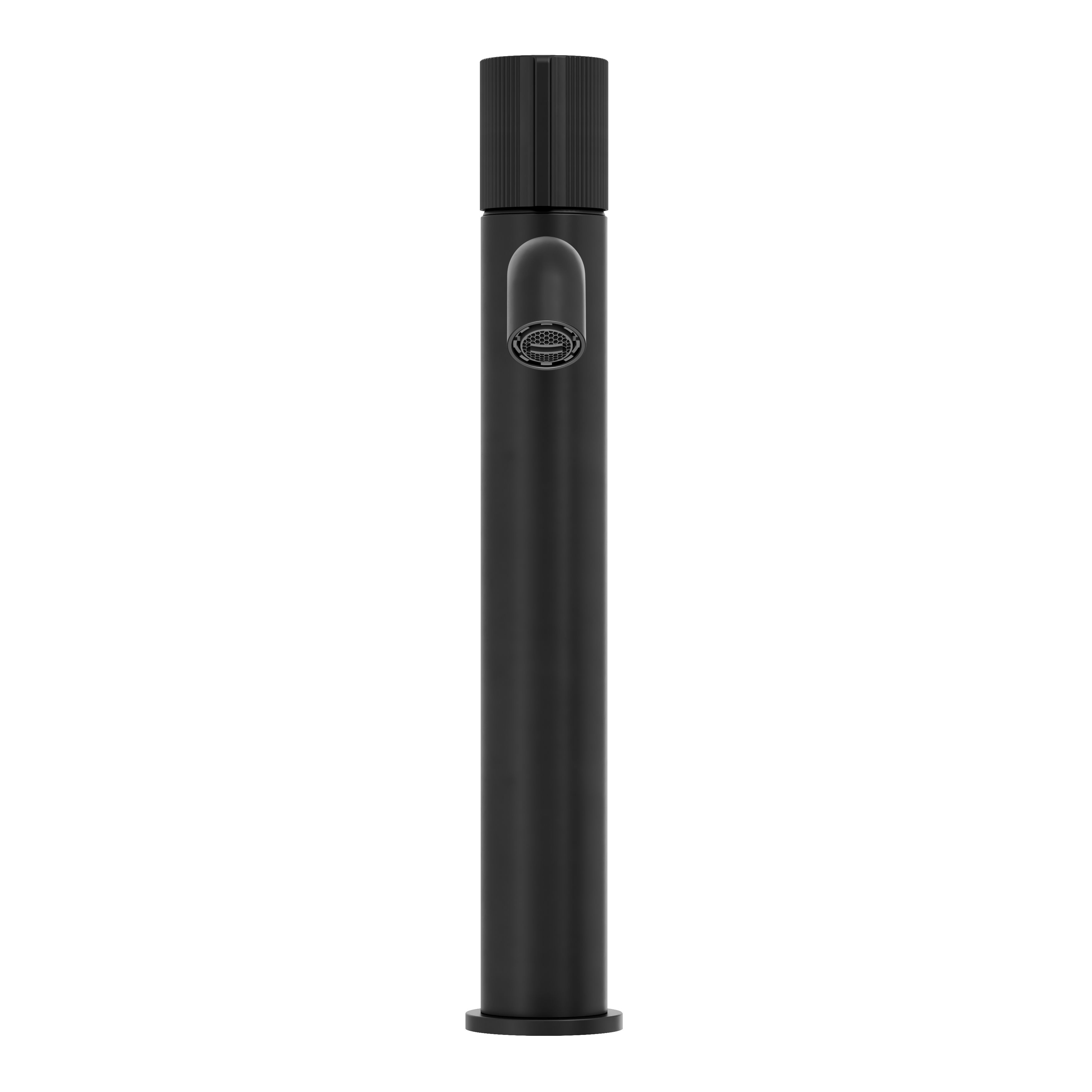 GoodHome Levanna Tall Matt Black Round Deck-mounted Manual Deck Mixer Tap