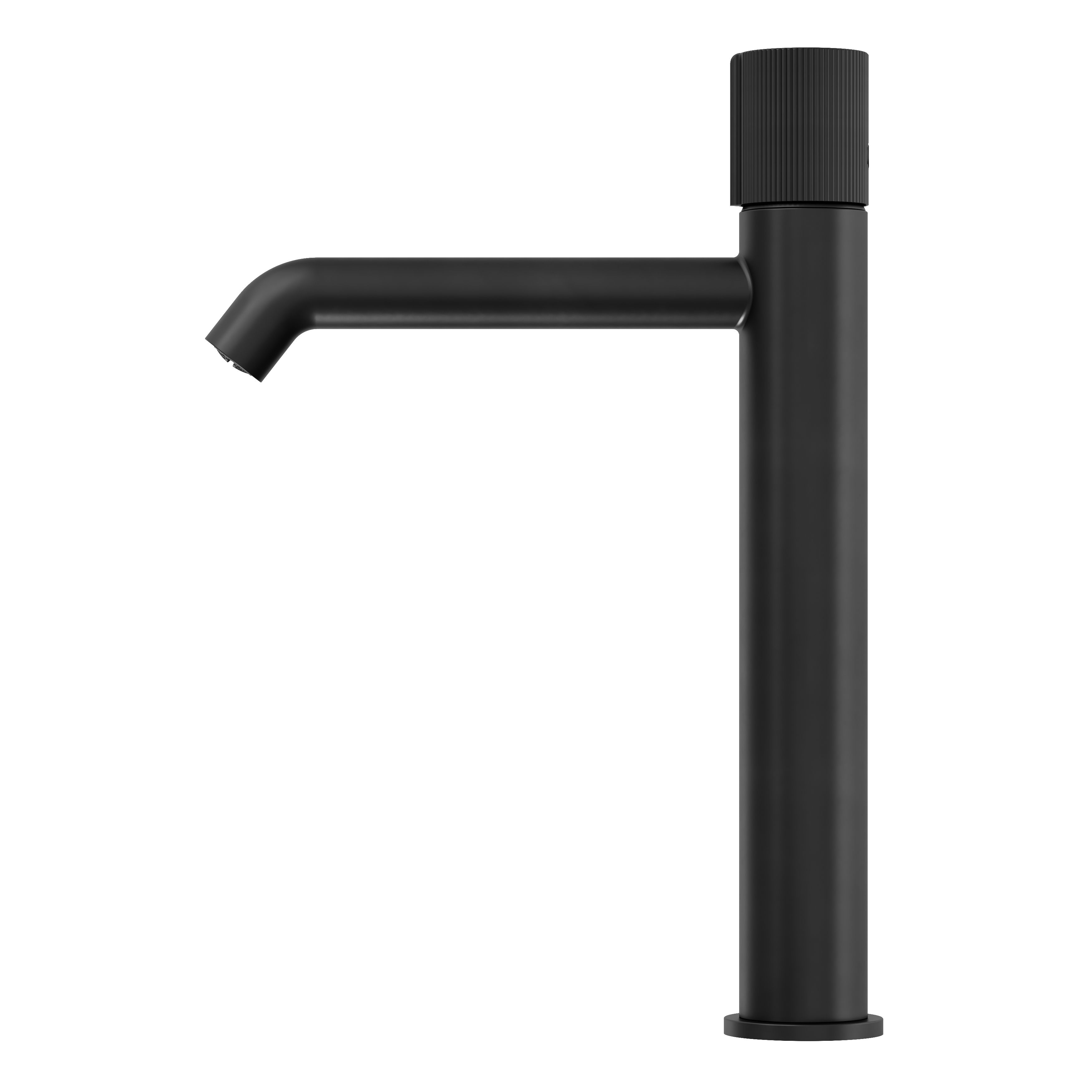 GoodHome Levanna Tall Matt Black Round Deck-mounted Manual Deck Mixer Tap