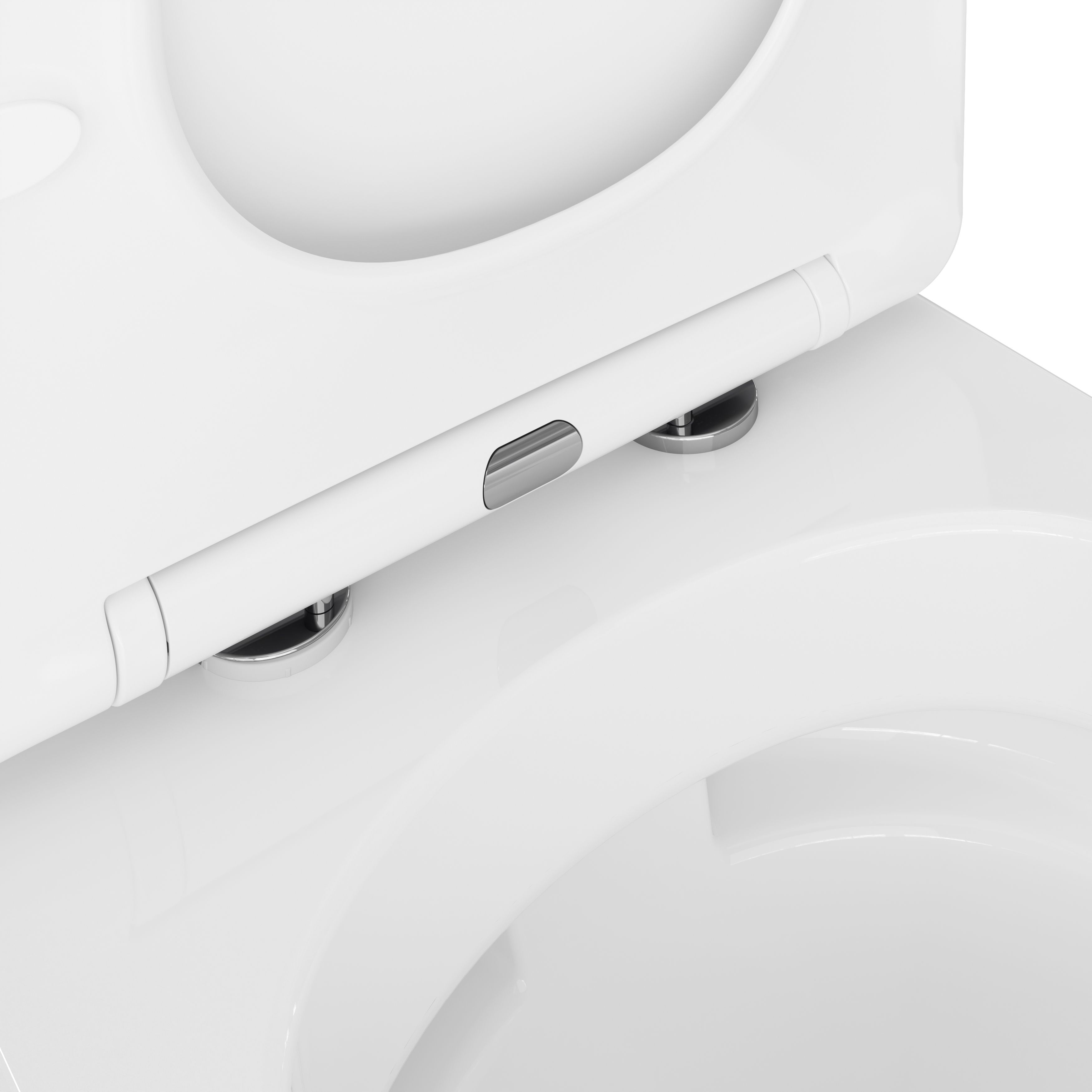 GoodHome Levanna White Close-coupled Square Toilet & cistern with Soft close seat