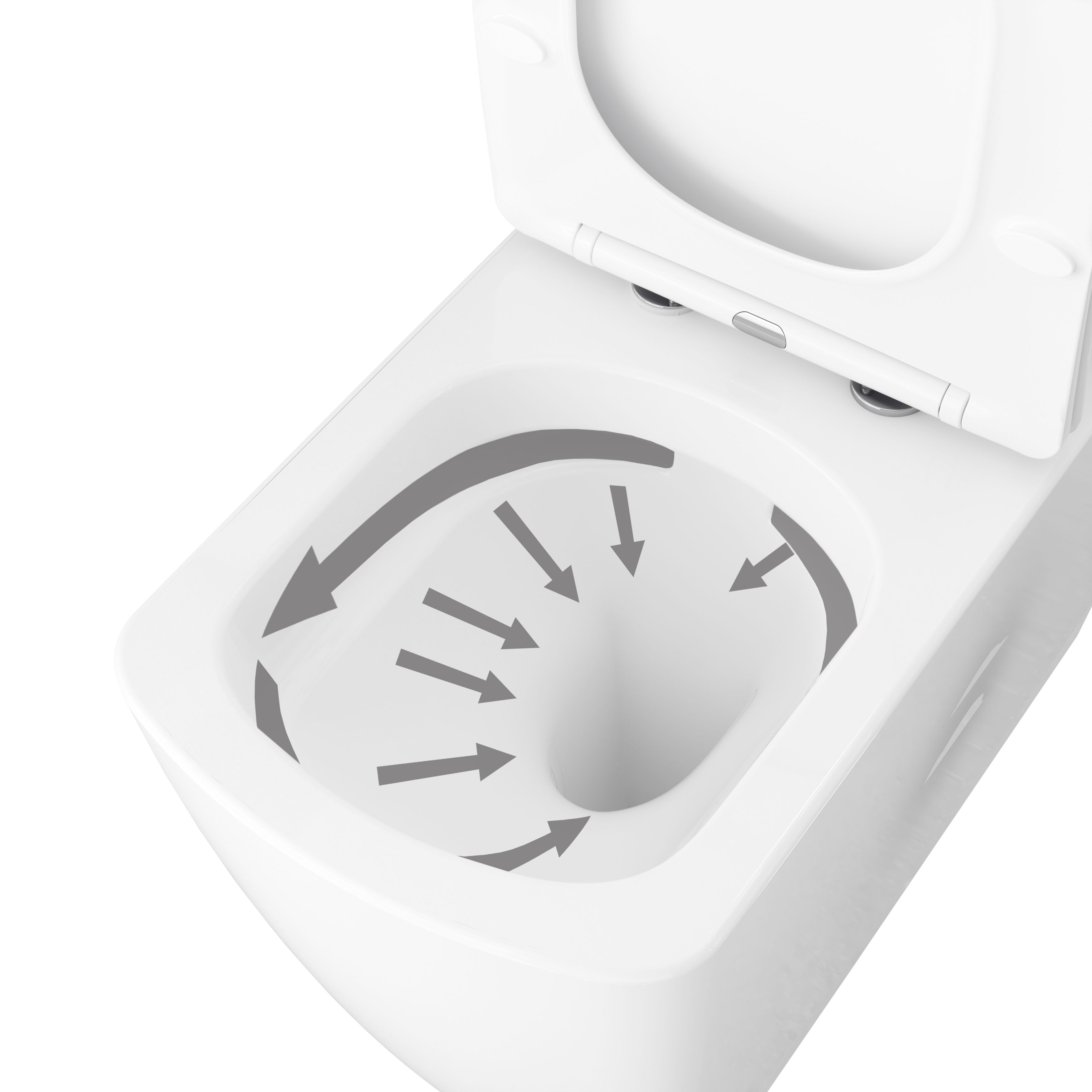 GoodHome Levanna White Close-coupled Square Toilet & cistern with Soft close seat