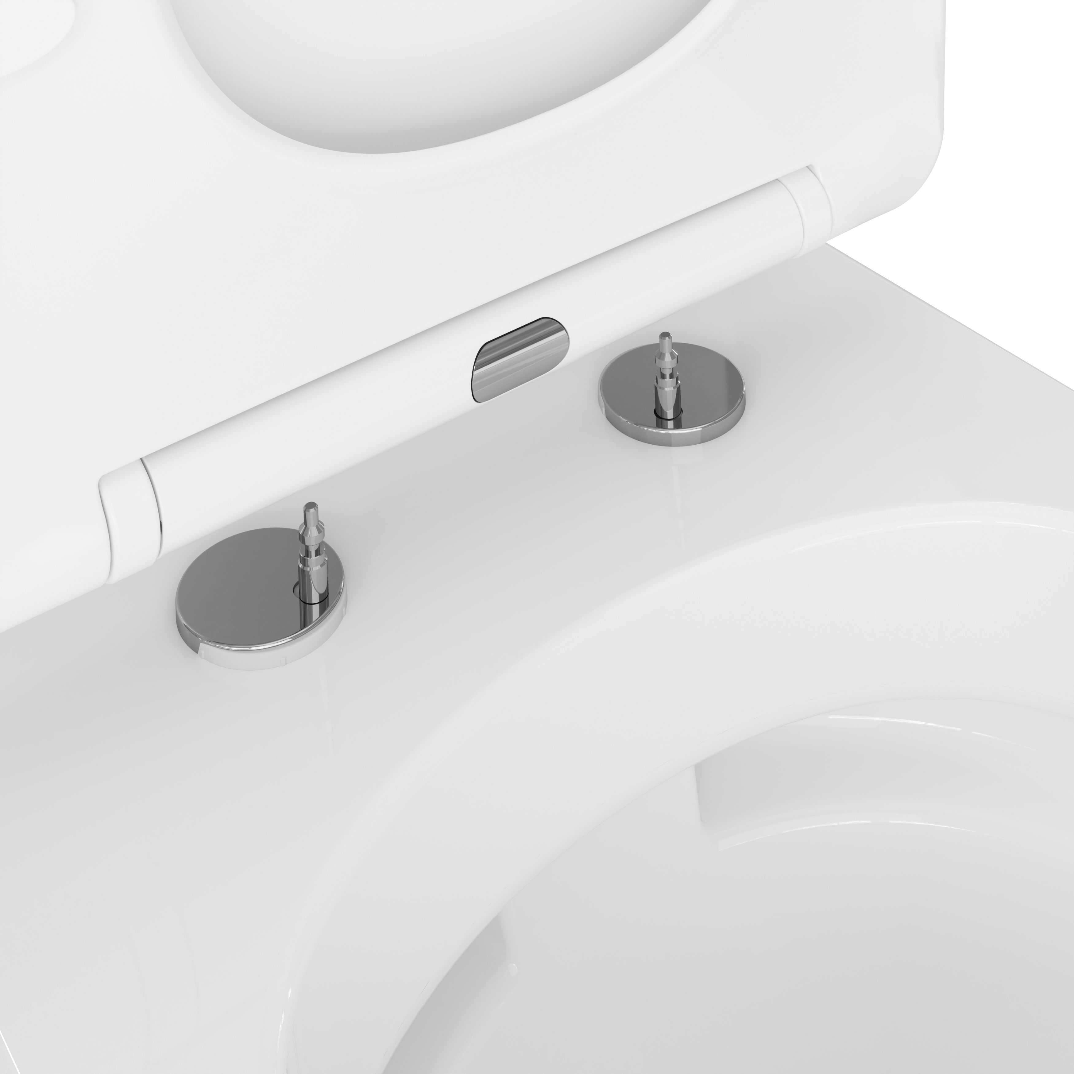 GoodHome Levanna White Close-coupled Square Toilet & cistern with Soft close seat