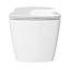 GoodHome Levanna White Rimless Wall hung Square Toilet pan with Soft close seat