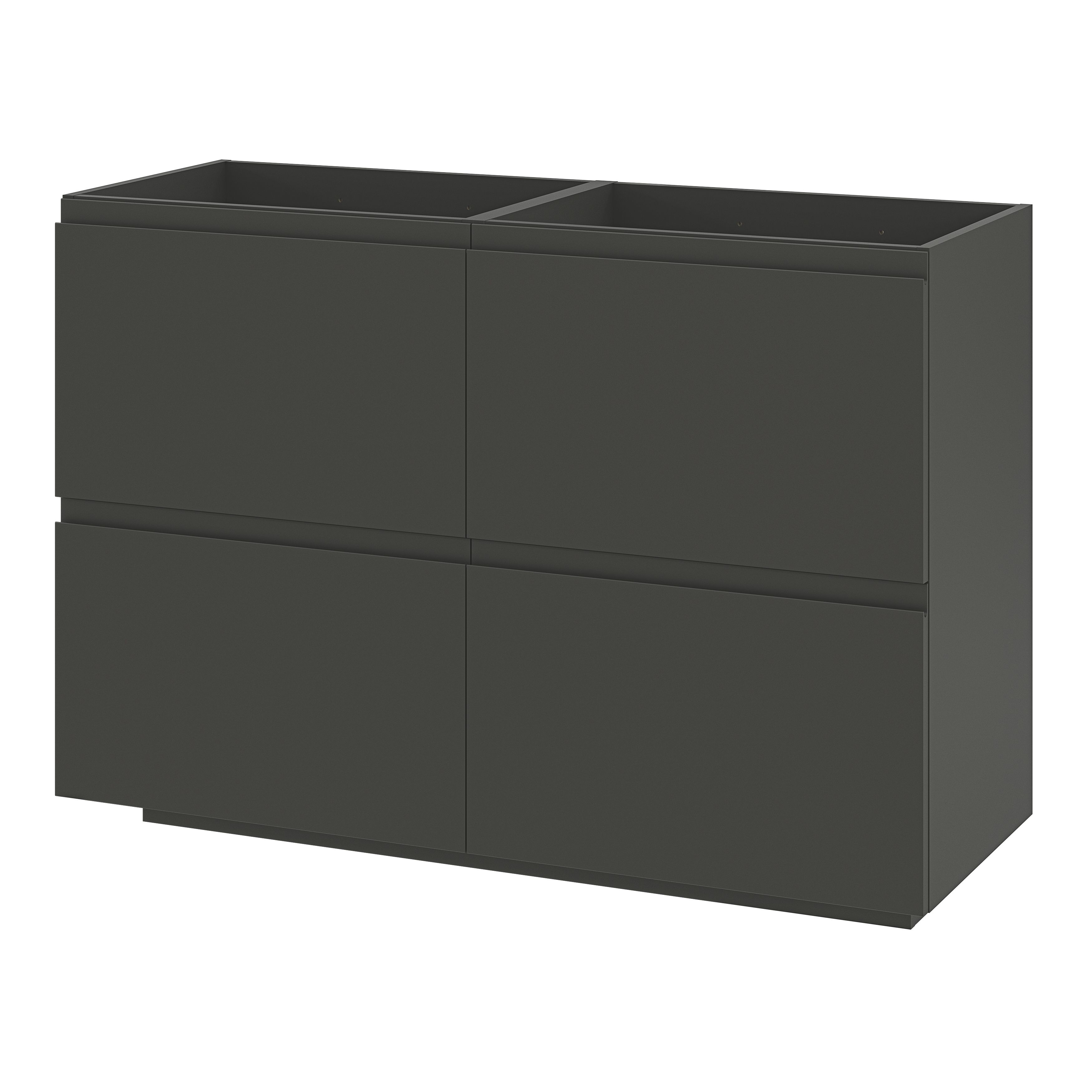 GoodHome Levanna Wide Matt Grey Double Freestanding Bathroom Cabinet (H)85cm (W)120cm
