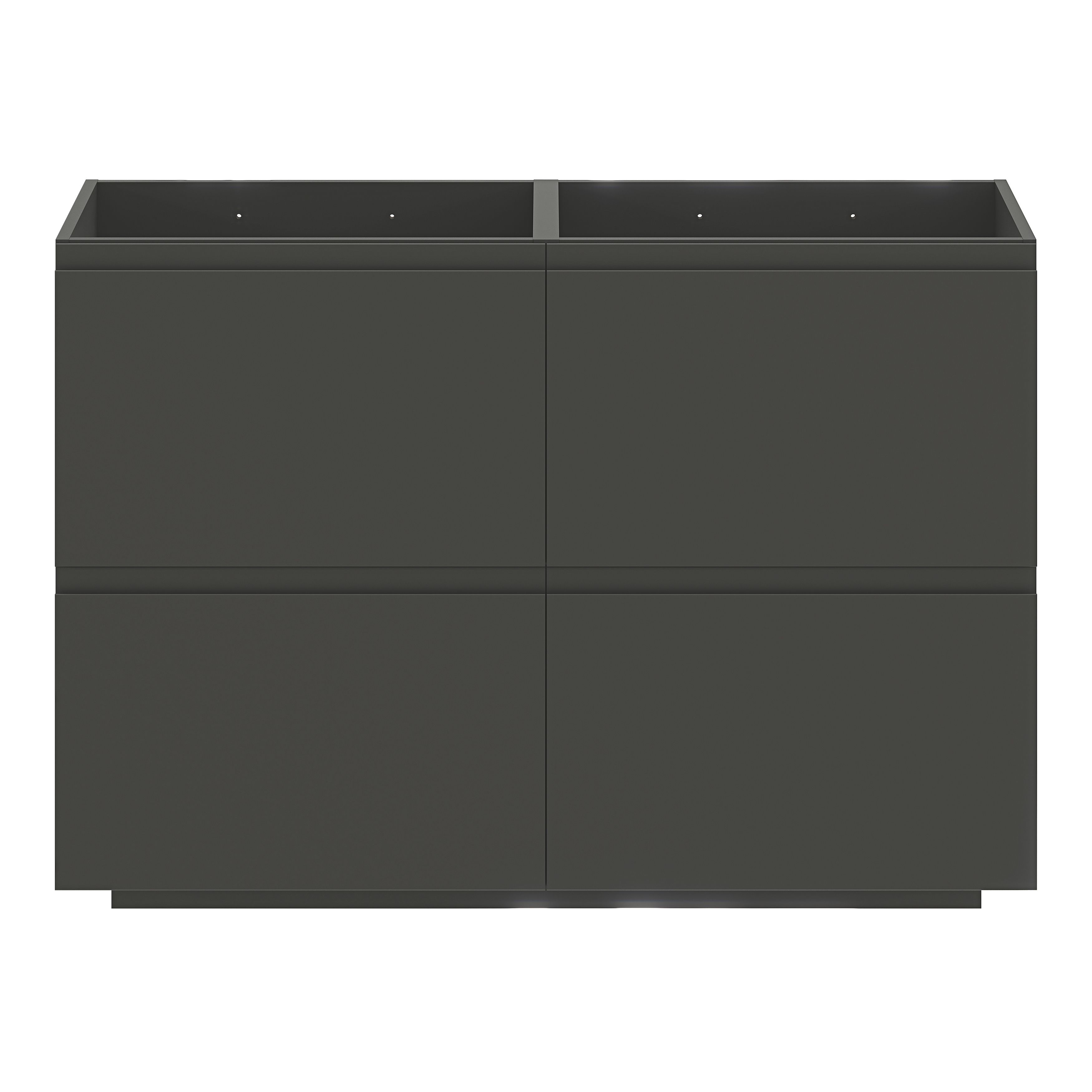 GoodHome Levanna Wide Matt Grey Double Freestanding Bathroom Cabinet (H)85cm (W)120cm