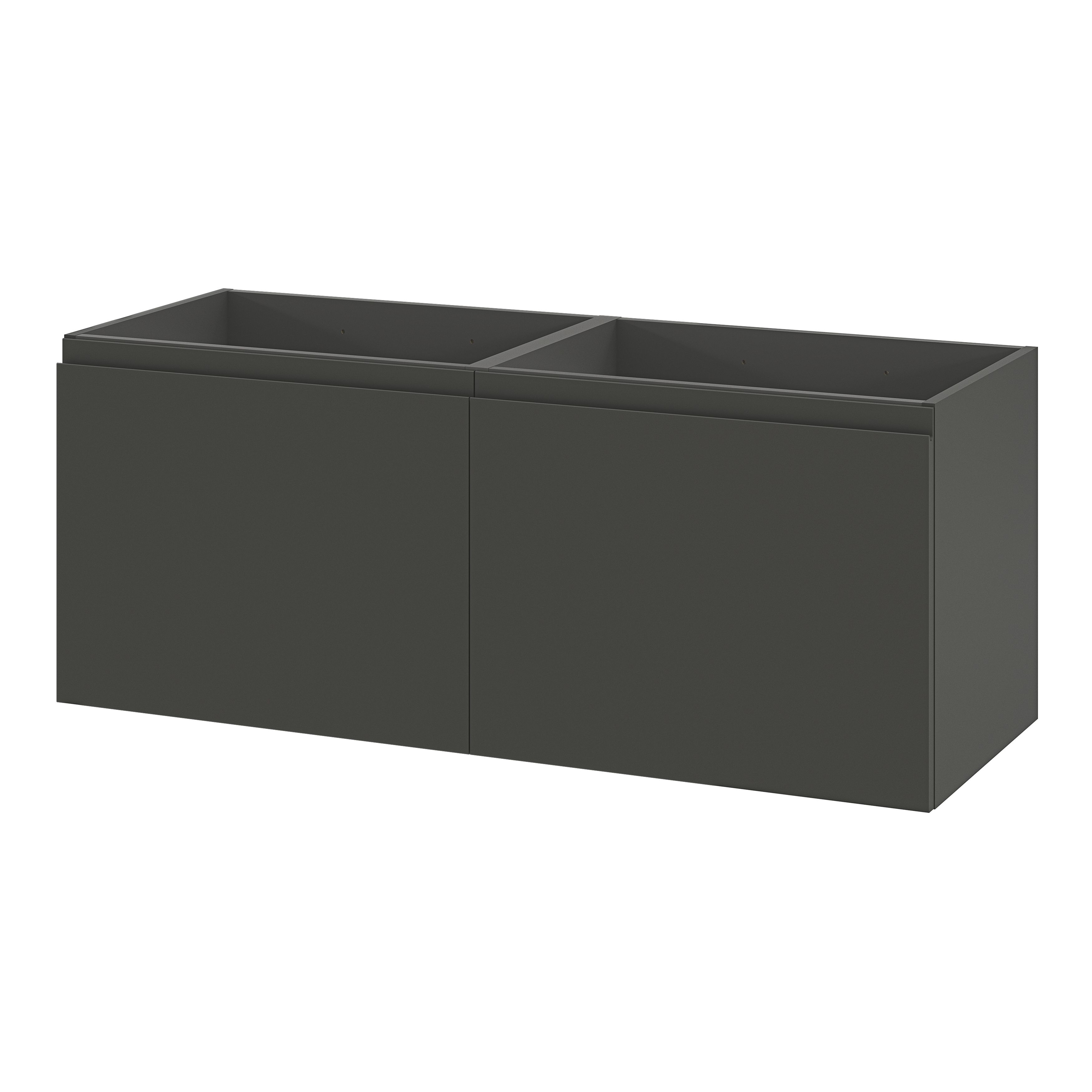 GoodHome Levanna Wide Matt Grey Wall-mounted Bathroom Cabinet (H)48cm (W)120cm