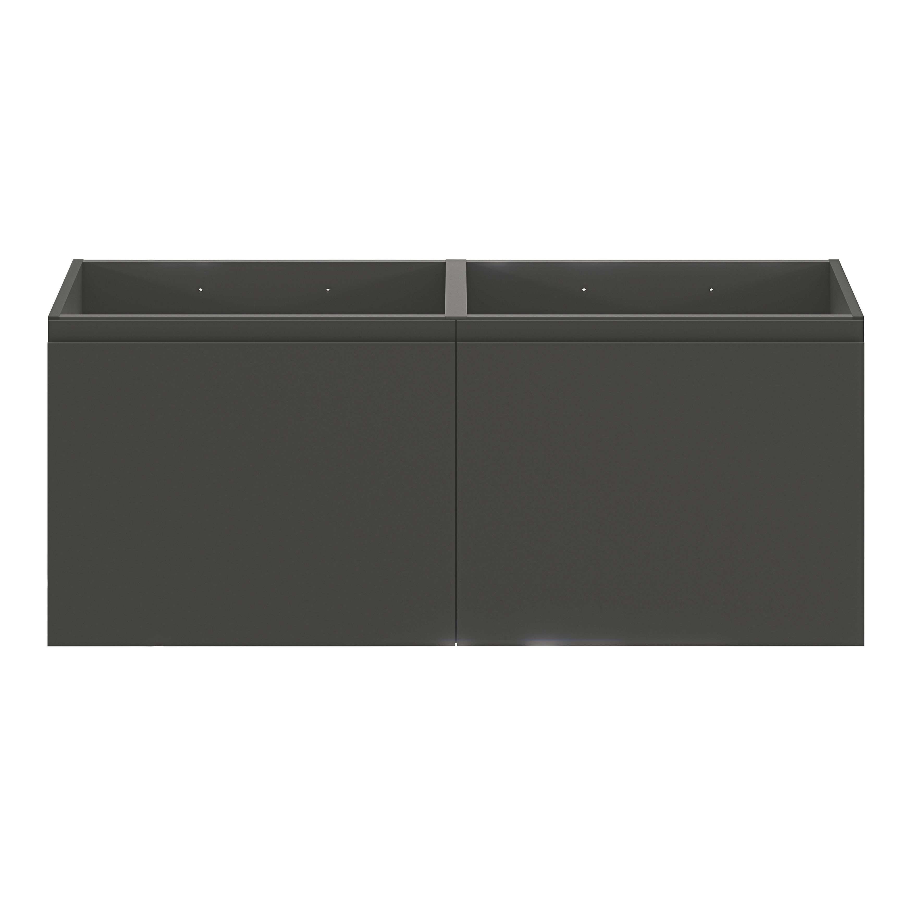 GoodHome Levanna Wide Matt Grey Wall-mounted Bathroom Cabinet (H)48cm (W)120cm