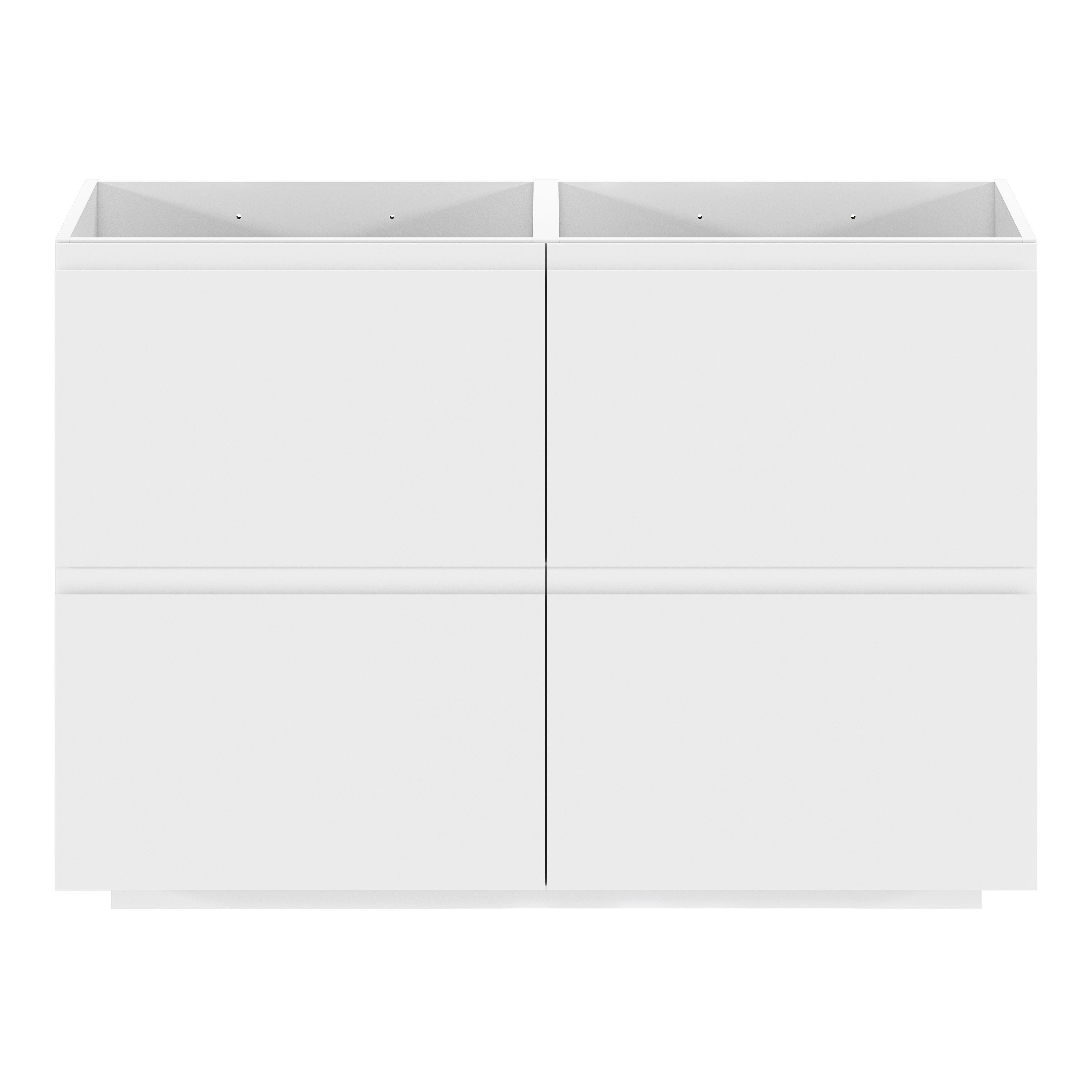 GoodHome Levanna Wide Matt White Double Freestanding Bathroom Cabinet (H)85cm (W)120cm