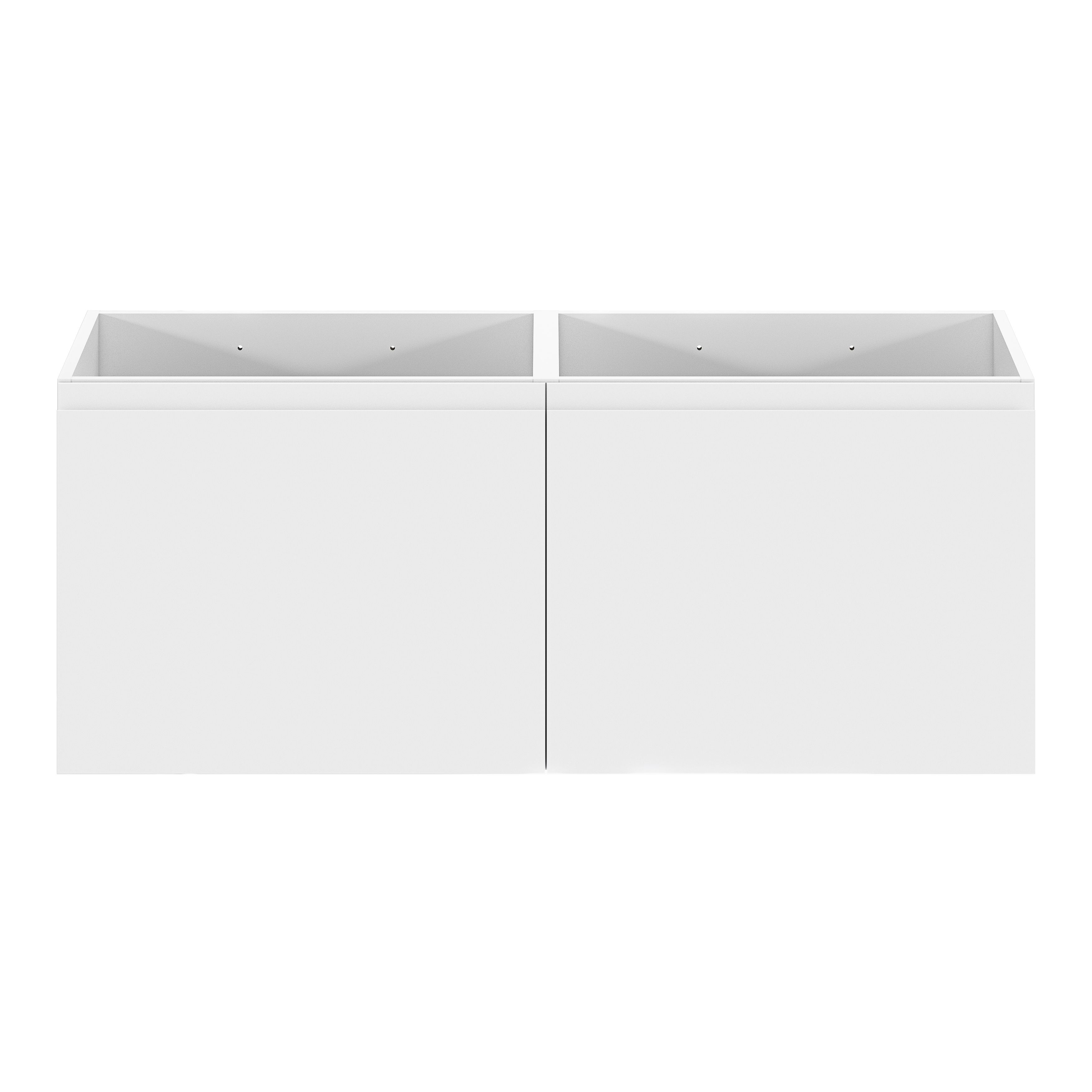 GoodHome Levanna Wide Matt White Wall-mounted Bathroom Cabinet (H)48cm (W)120cm