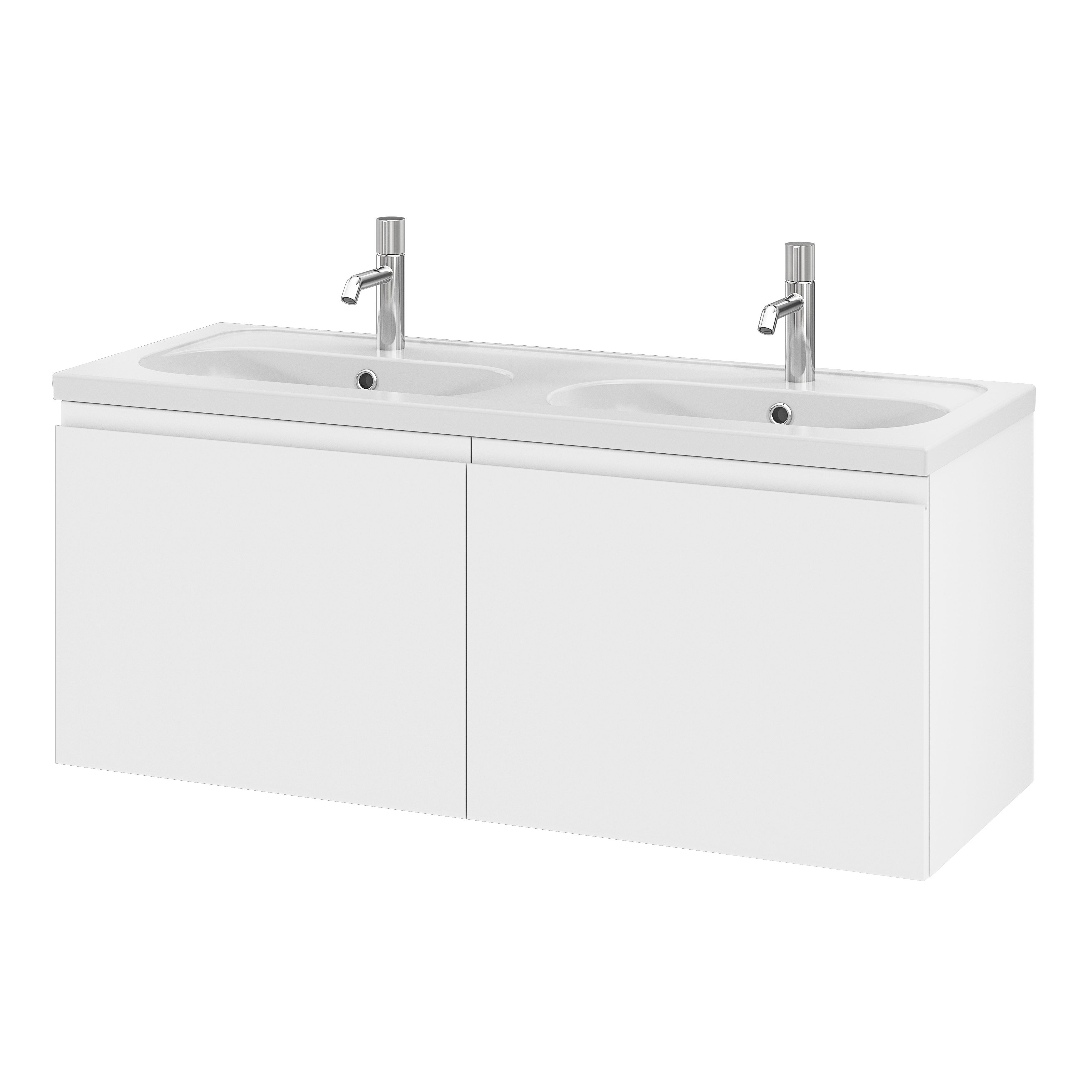 GoodHome Levanna Wide Matt White Wall-mounted Bathroom Cabinet (H)48cm (W)120cm