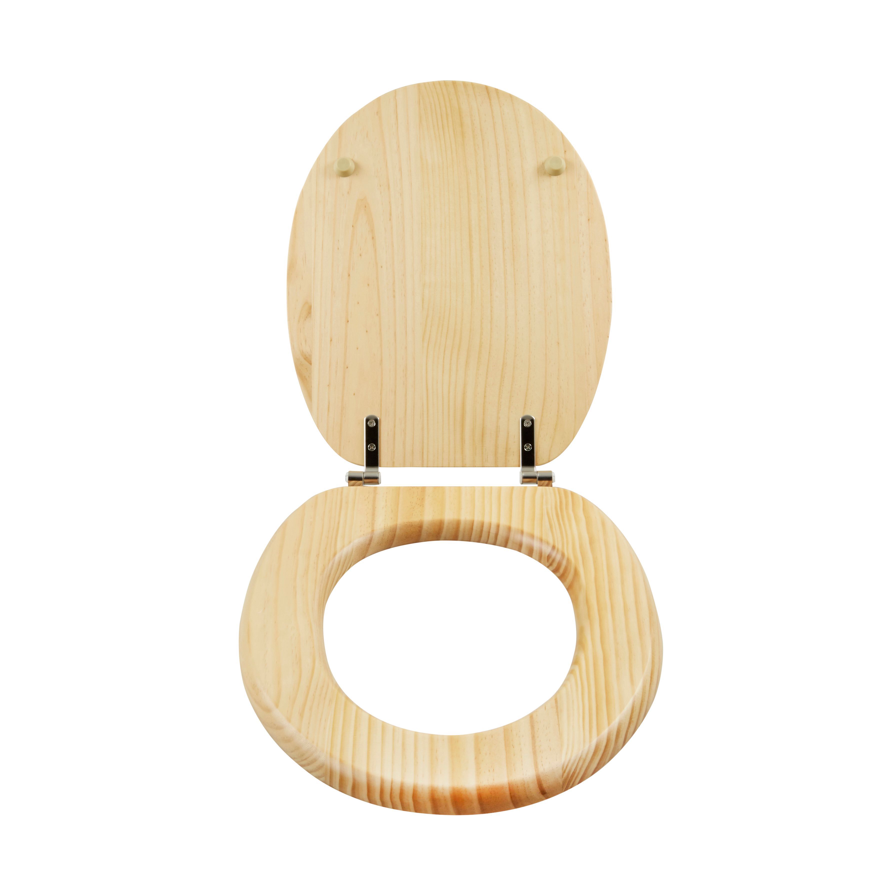 GoodHome Levanto Natural Pine effect Standard close Toilet seat