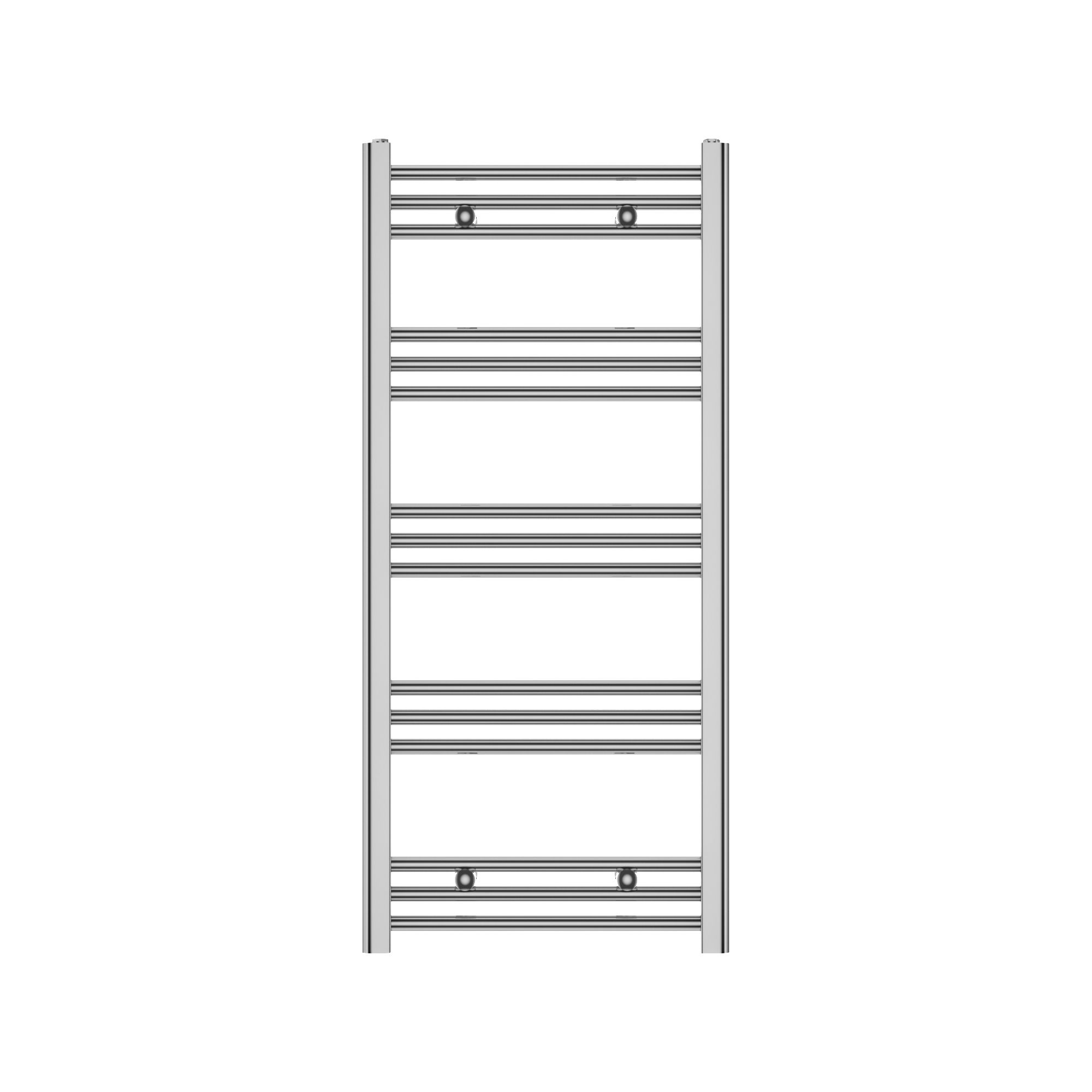 GoodHome Leyburn Chrome effect Vertical Flat Towel radiator (W)500mm x (H)1100mm